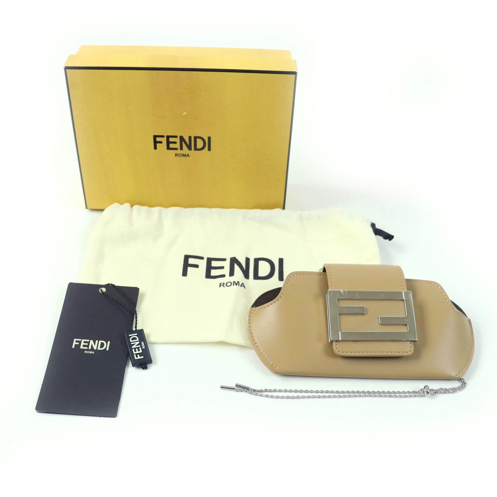 Fendi FF Logo Glasses Case with Chain