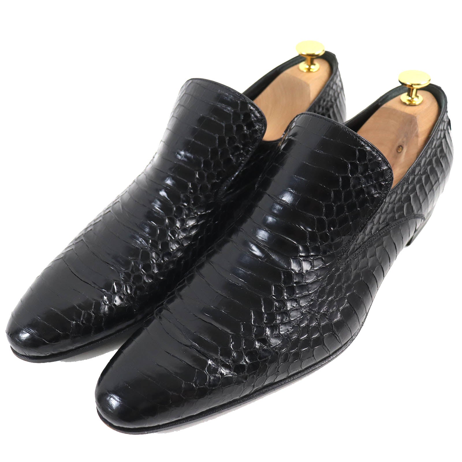 GUCCI Python Dress Shoes Black 42