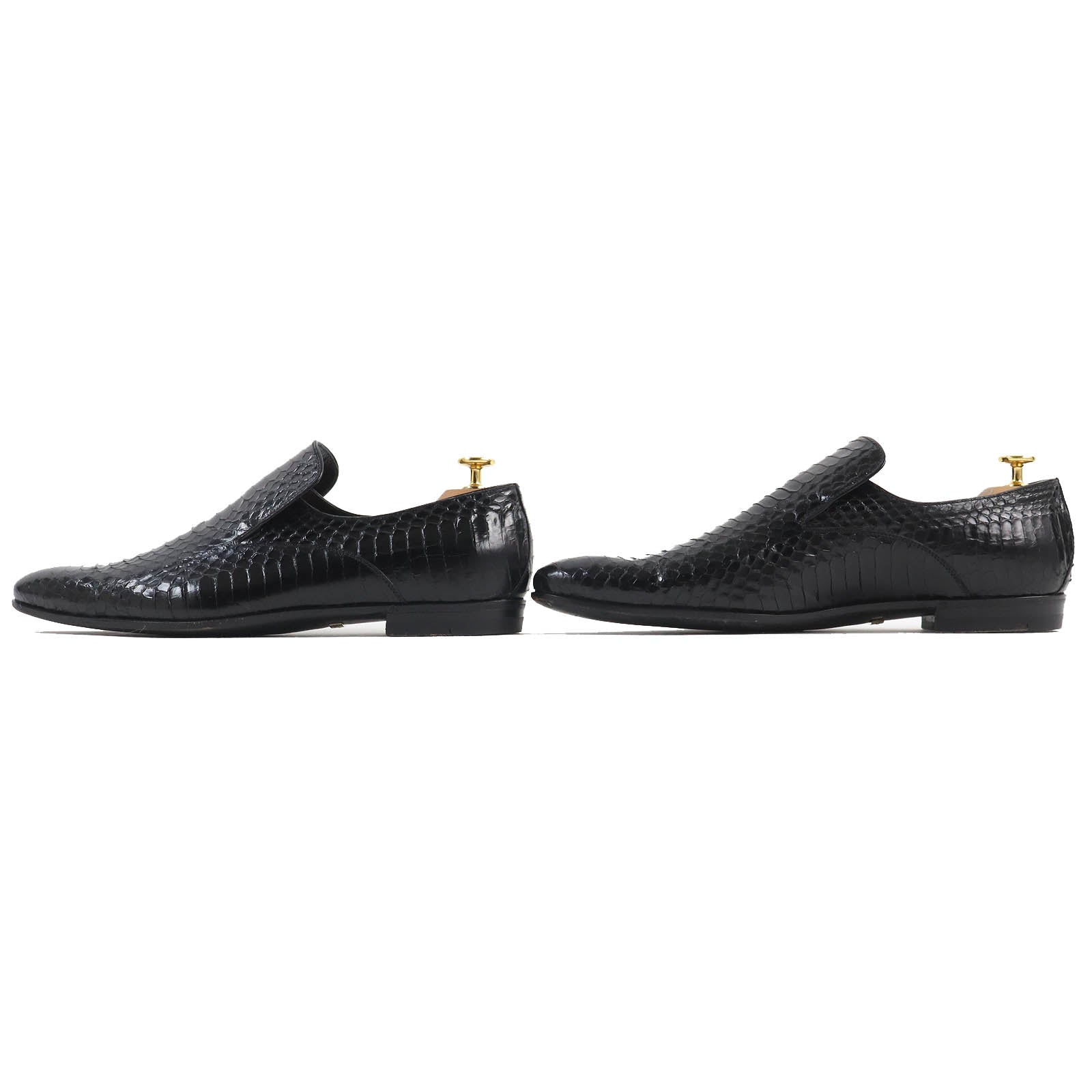 GUCCI Python Dress Shoes Black 42