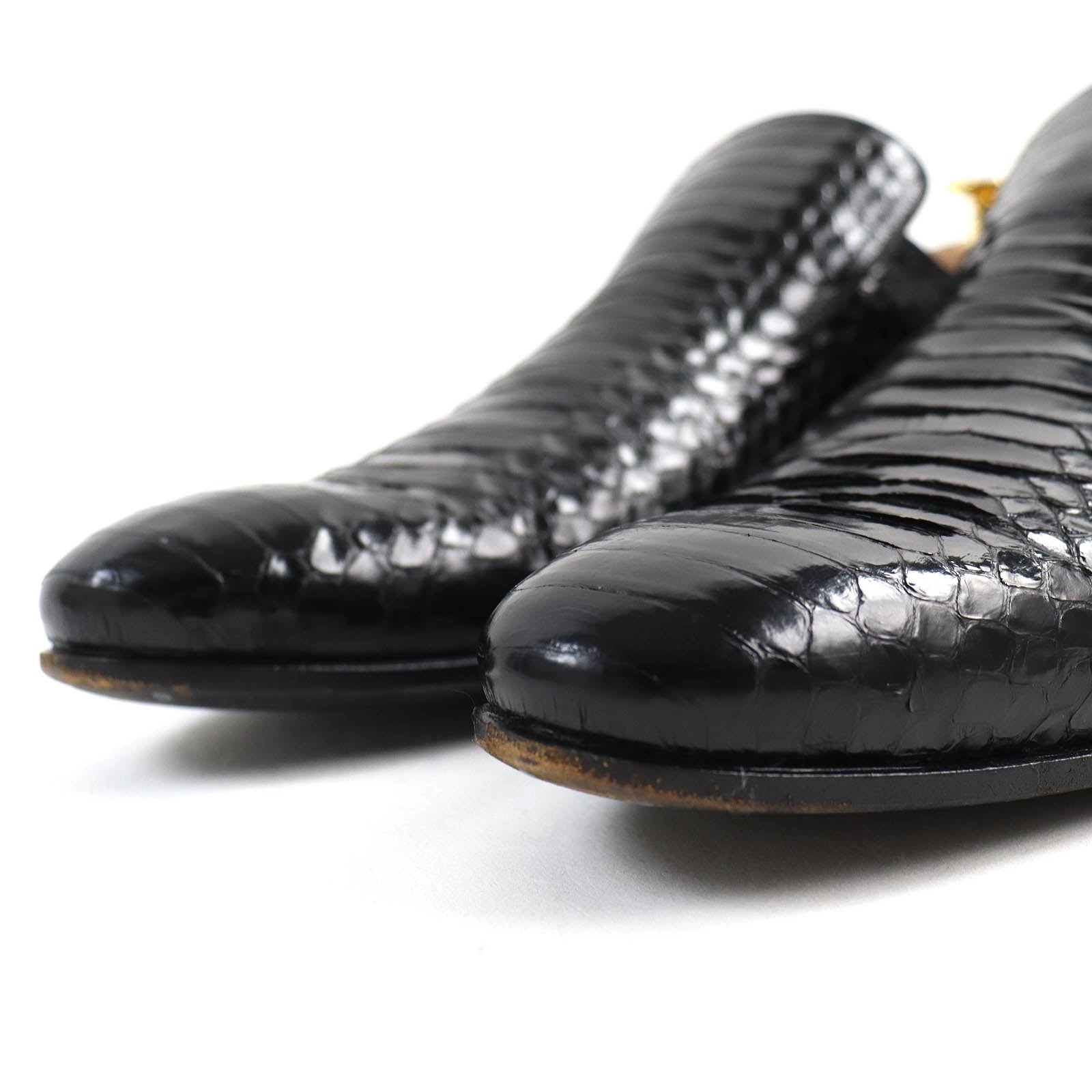 GUCCI Python Dress Shoes Black 42