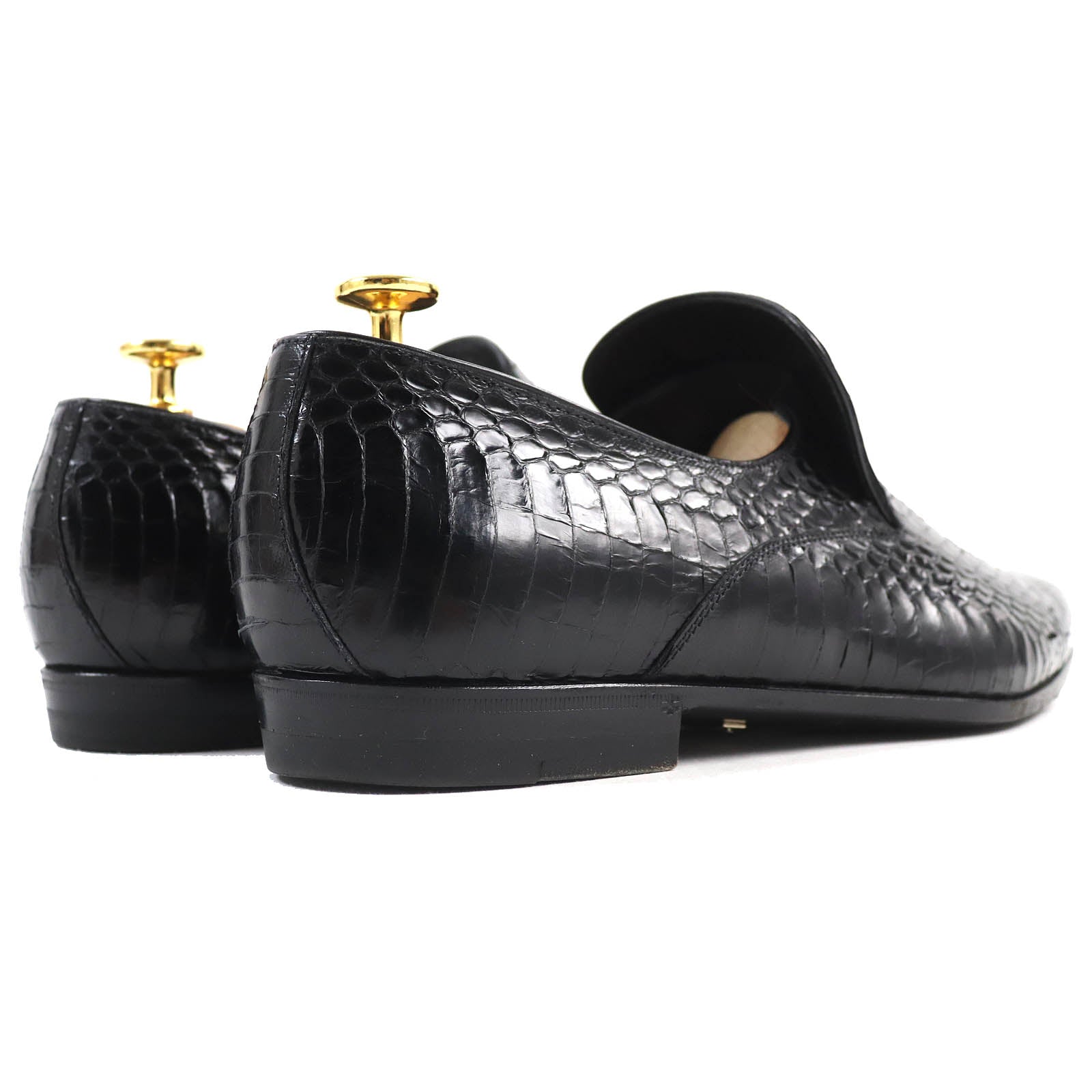 GUCCI Python Dress Shoes Black 42