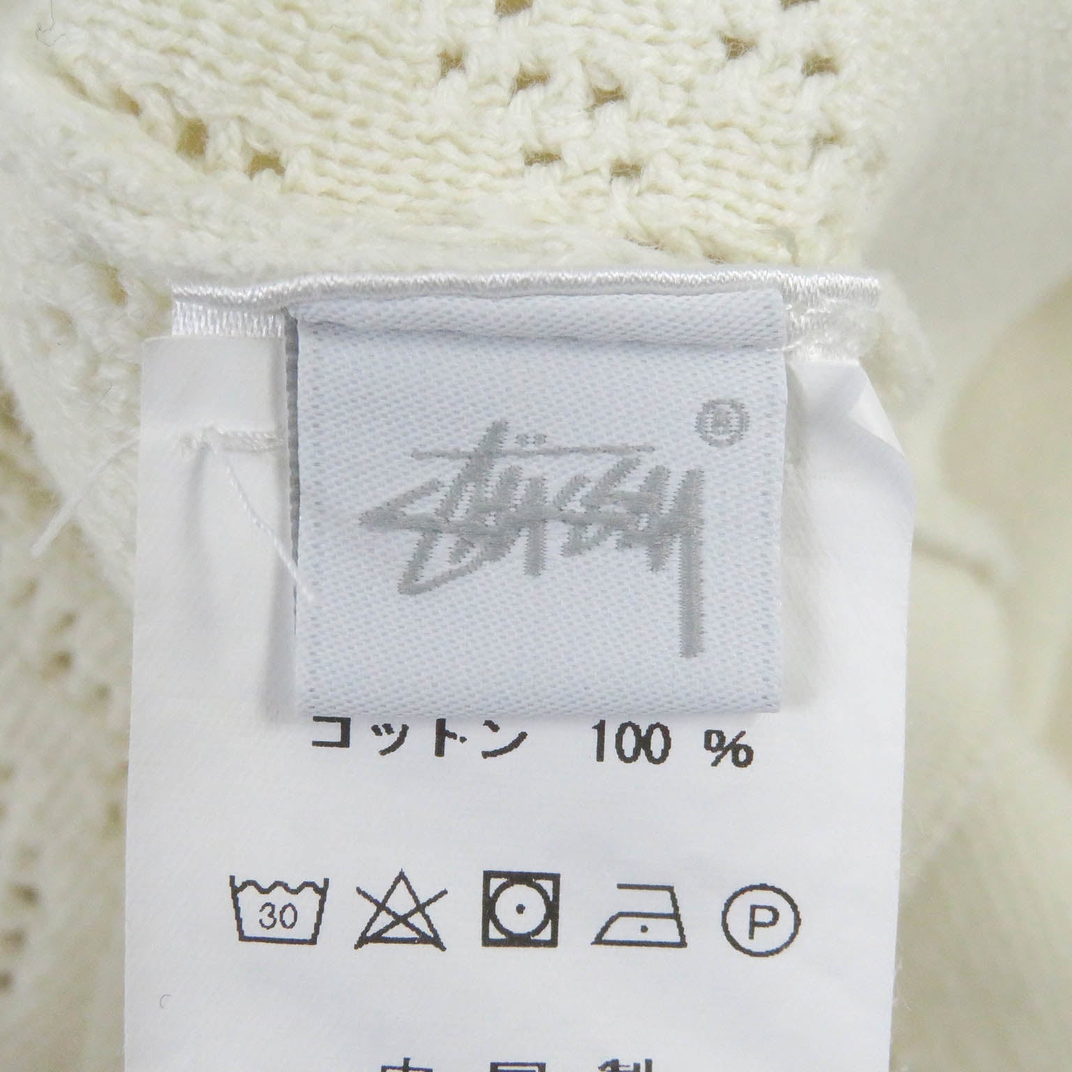 STUSSY Knit Shirt Ivory M Mens