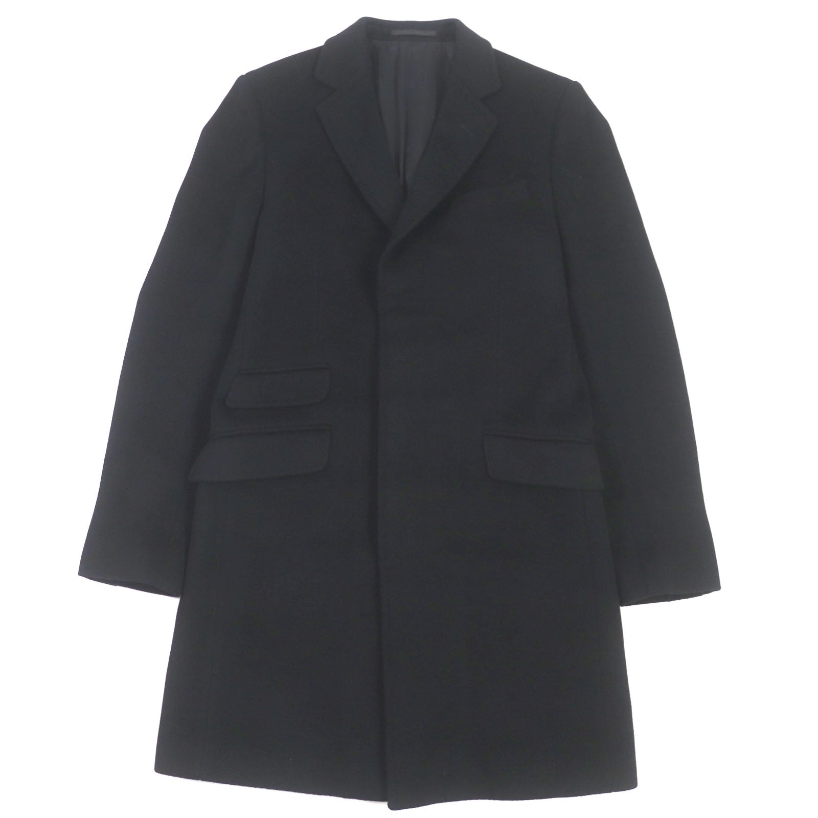 GUCCI Wool Logo Oversized Chester Coat Black