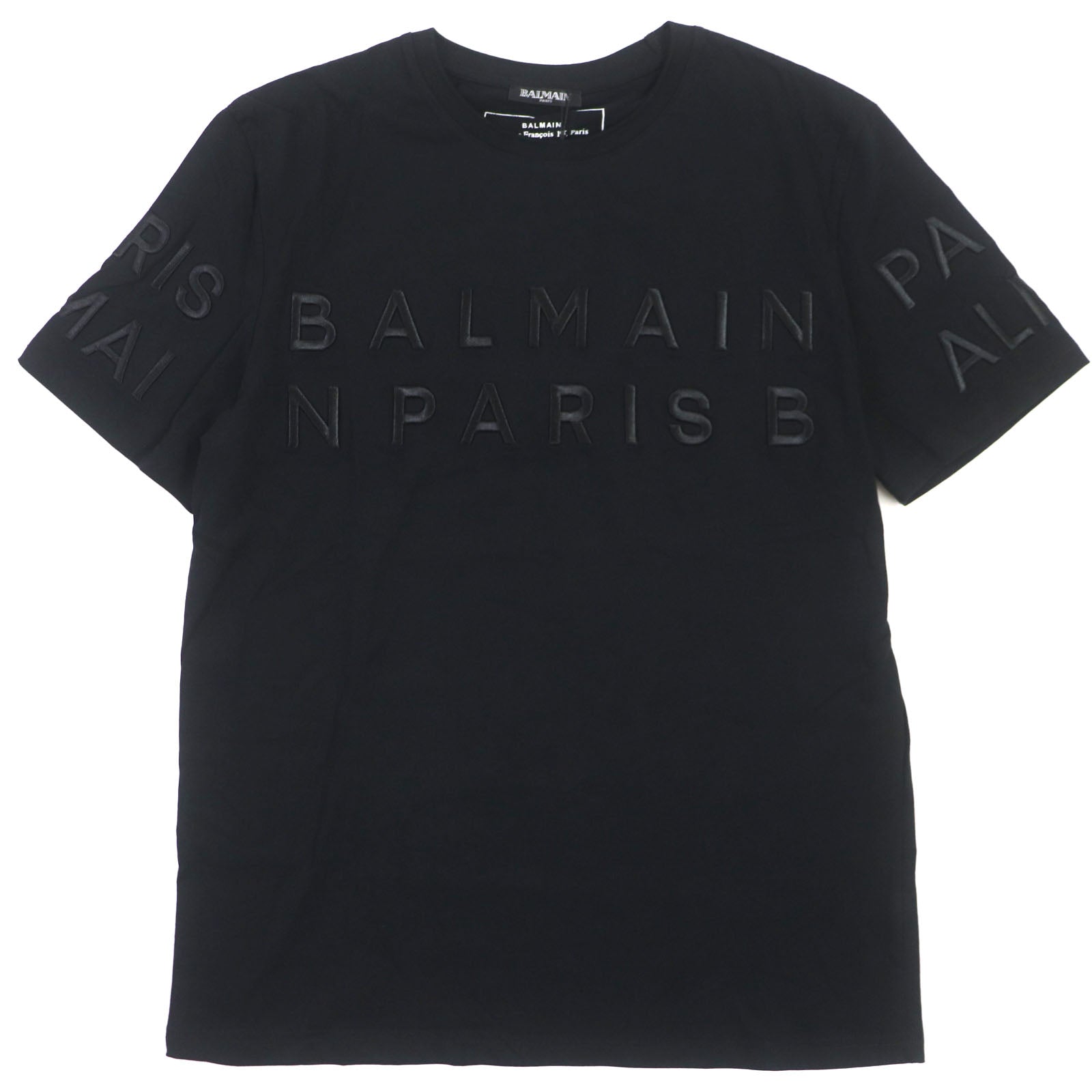 Balmain Cotton Logo Crew Neck T-Shirt Black M