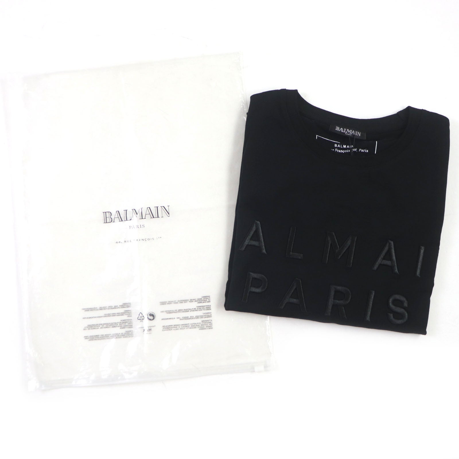 Balmain Cotton Logo Crew Neck T-Shirt Black M