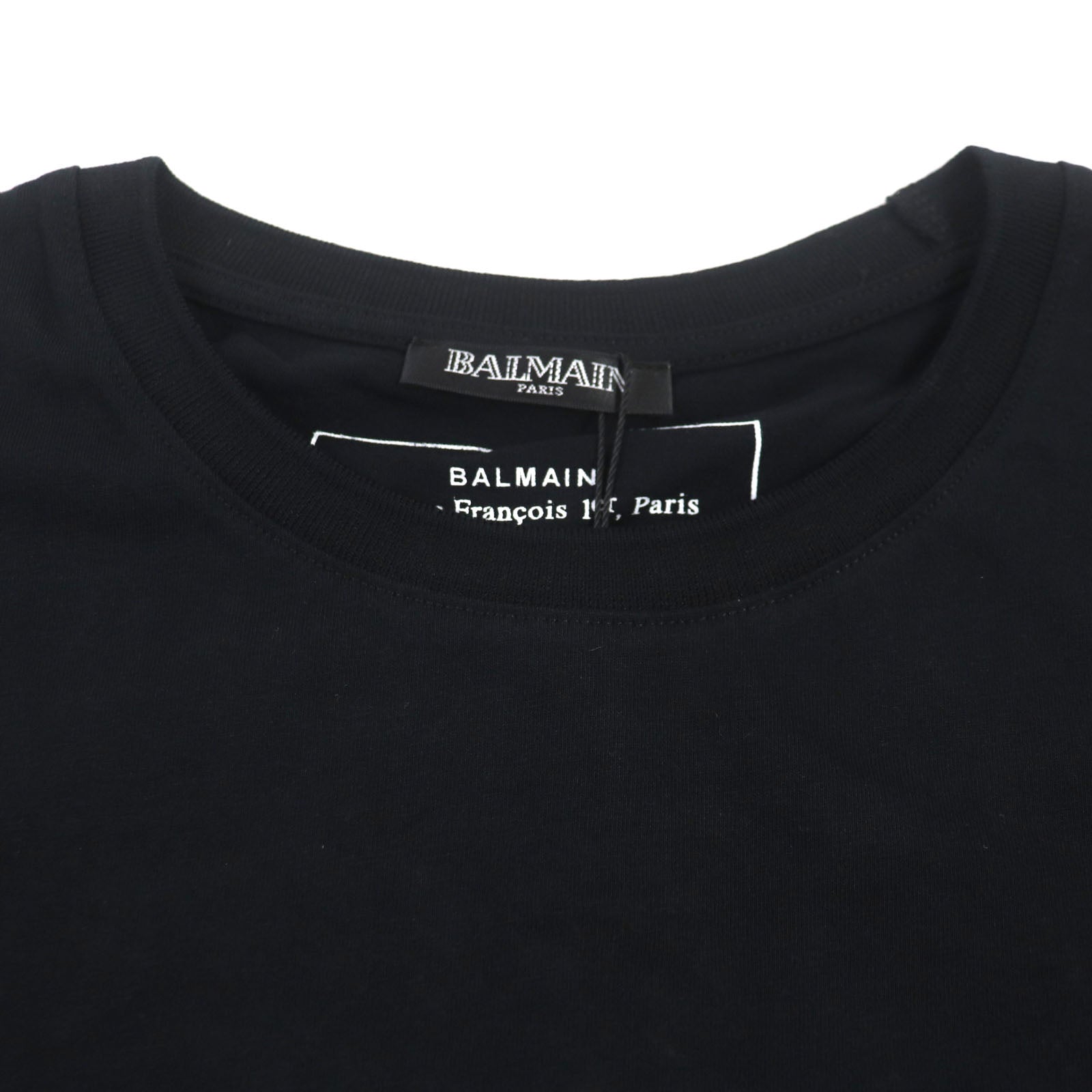 Balmain Cotton Logo Crew Neck T-Shirt Black M