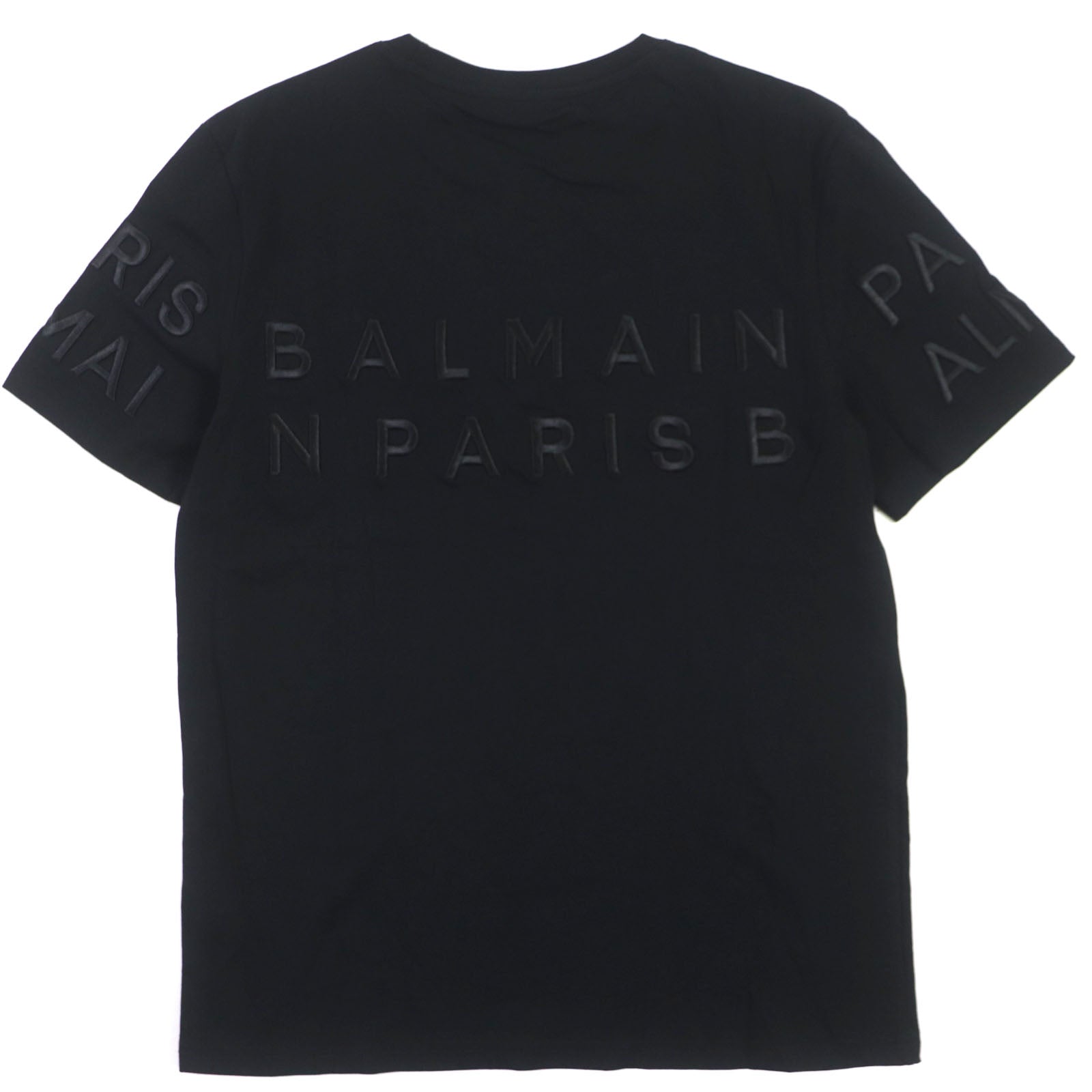 Balmain Cotton Logo Crew Neck T-Shirt Black M