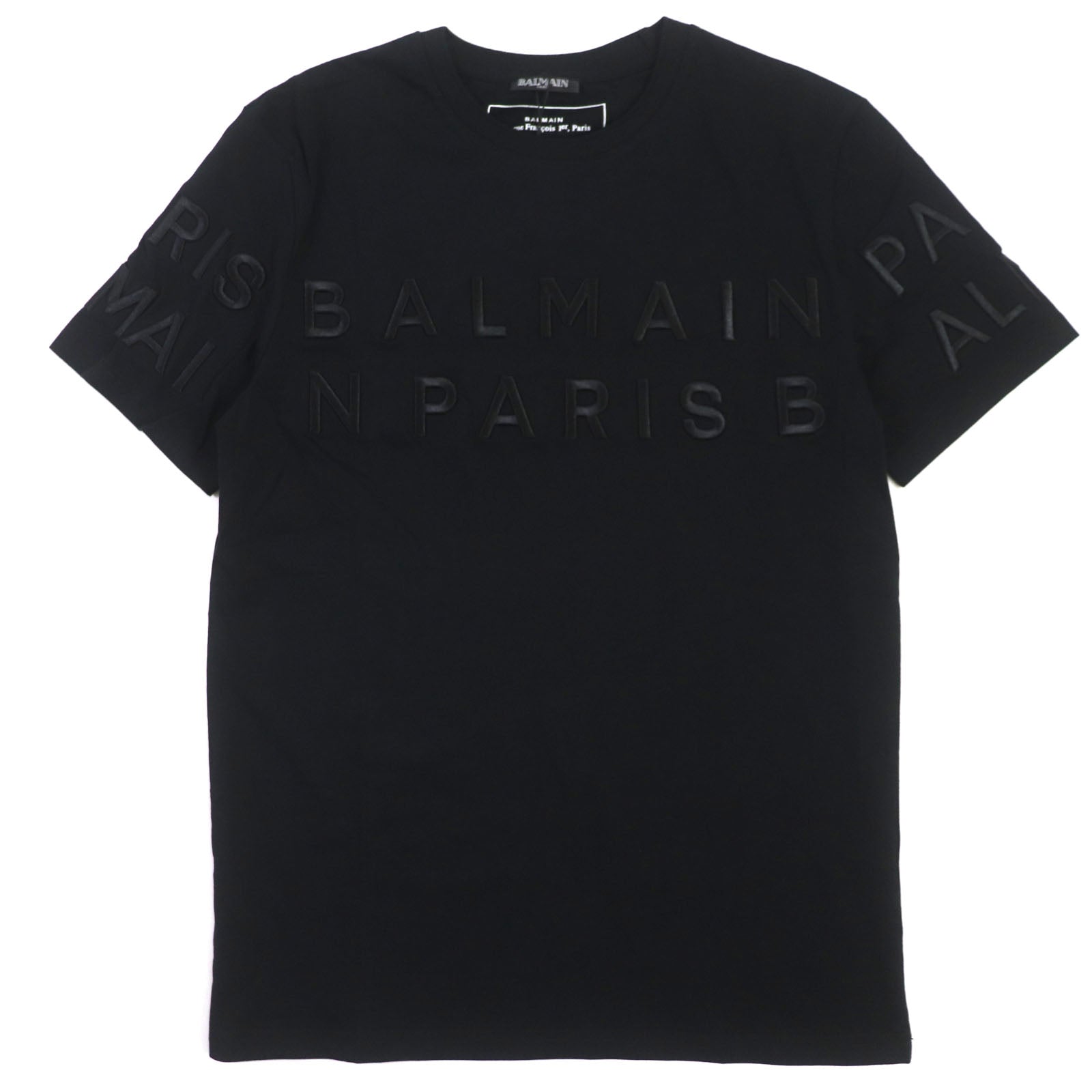 Balmain Cotton Logo Crew Neck T-Shirt Black S