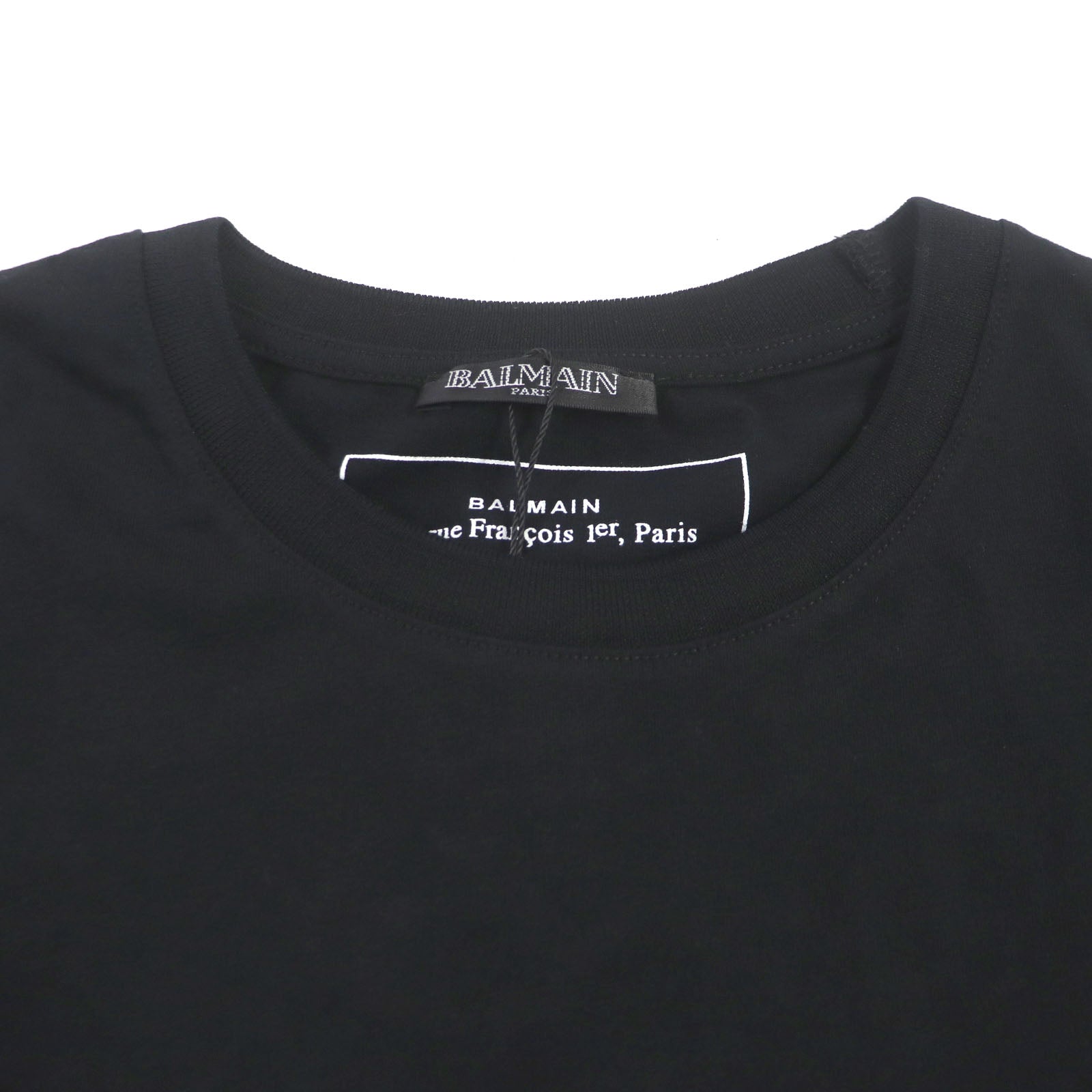 Balmain Cotton Logo Crew Neck T-Shirt Black S