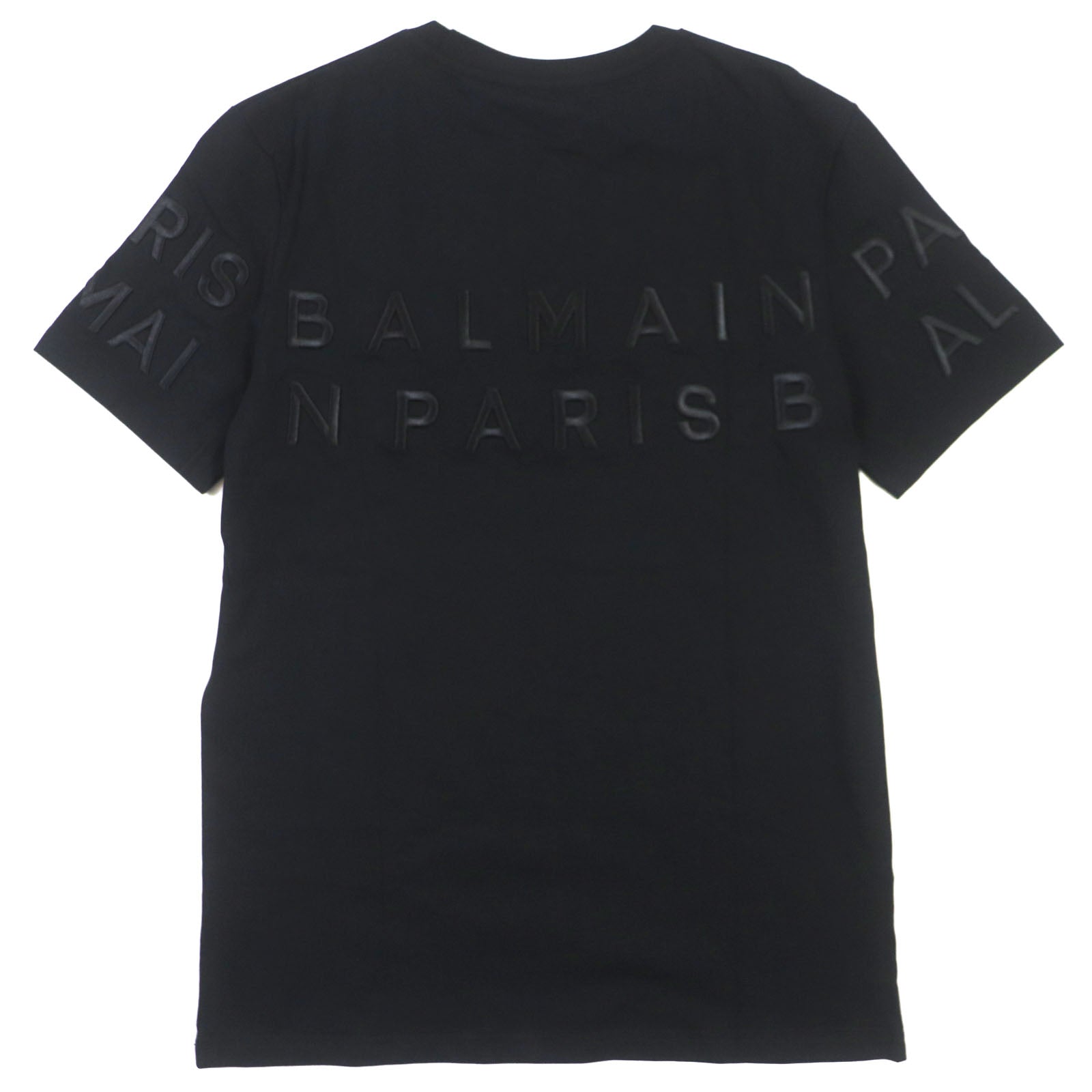 Balmain Cotton Logo Crew Neck T-Shirt Black S