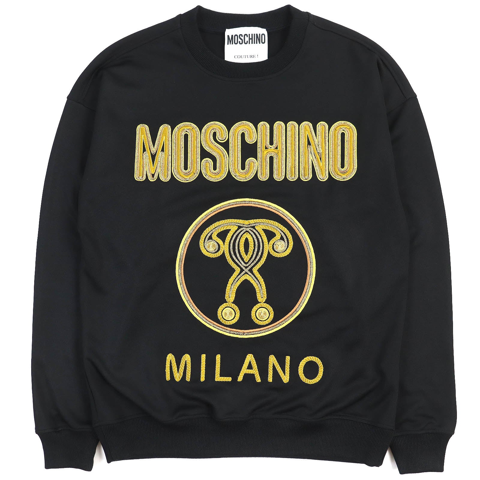 Moschino Logo Embroidered Sweatshirt Black Yellow