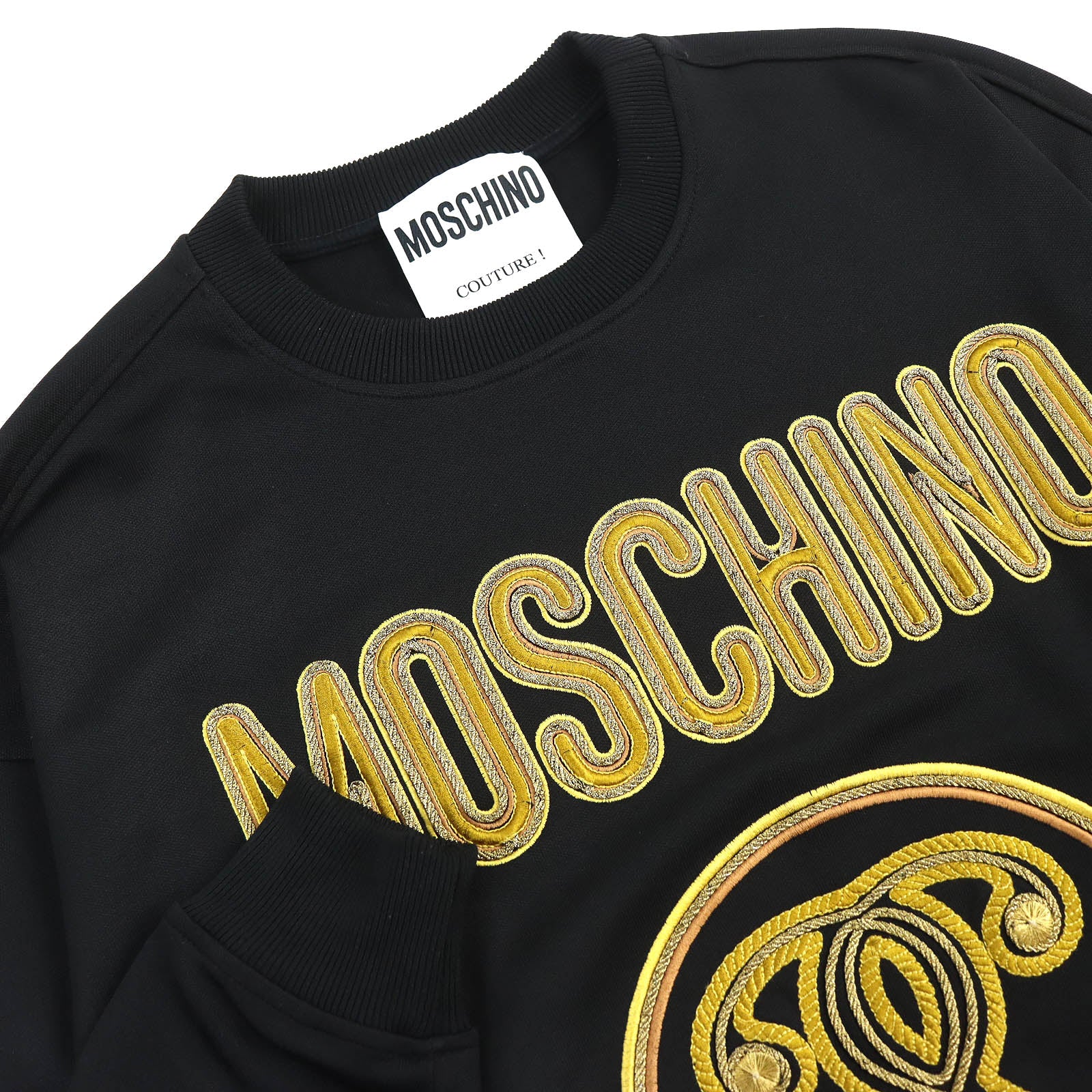 Moschino Logo Embroidered Sweatshirt Black Yellow