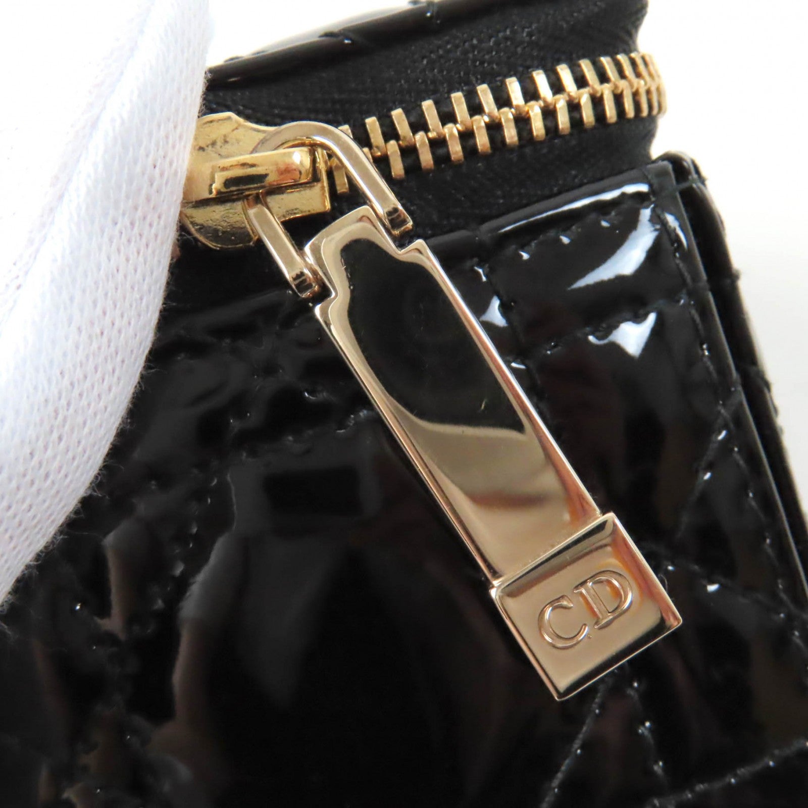 Dior Lady Dior Patent Leather Pouch