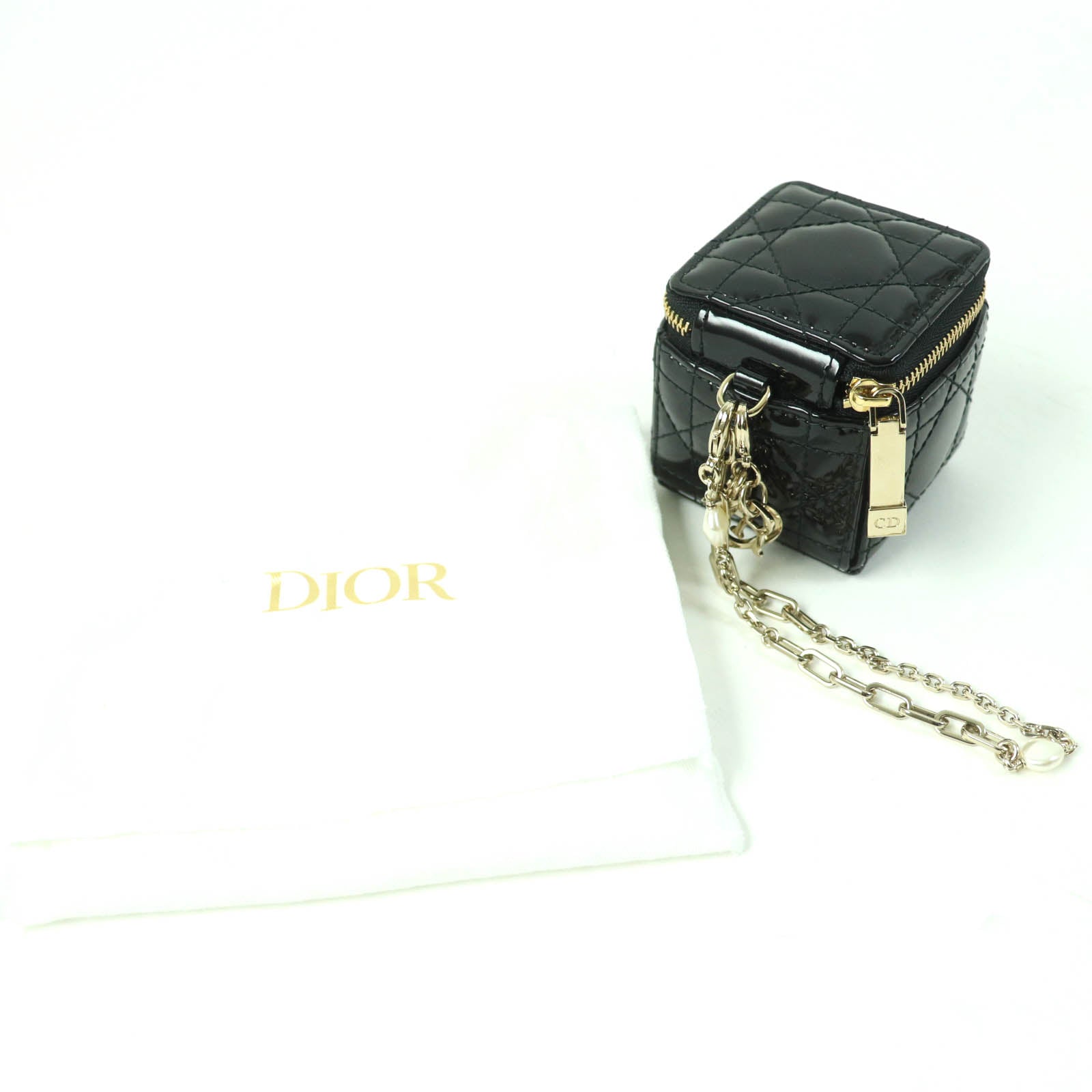 Dior Lady Dior Patent Leather Pouch