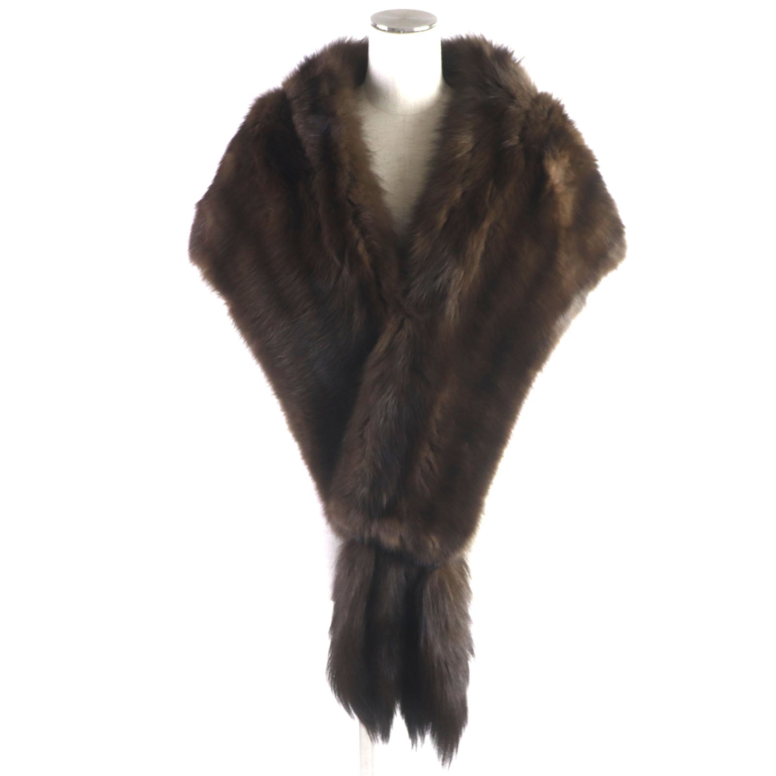 Russian Sable Fur Shawl with Tassel