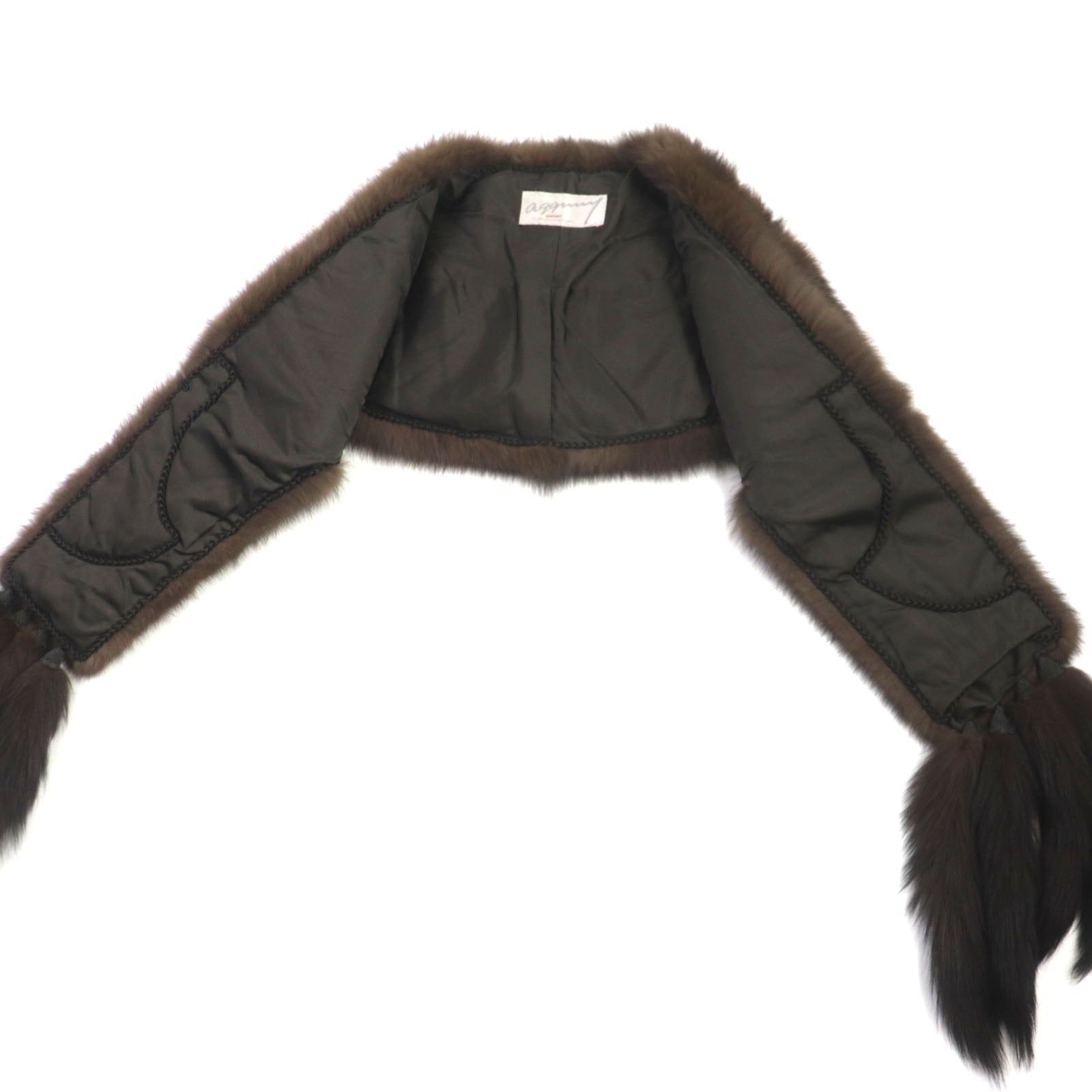 Russian Sable Fur Shawl with Tassel