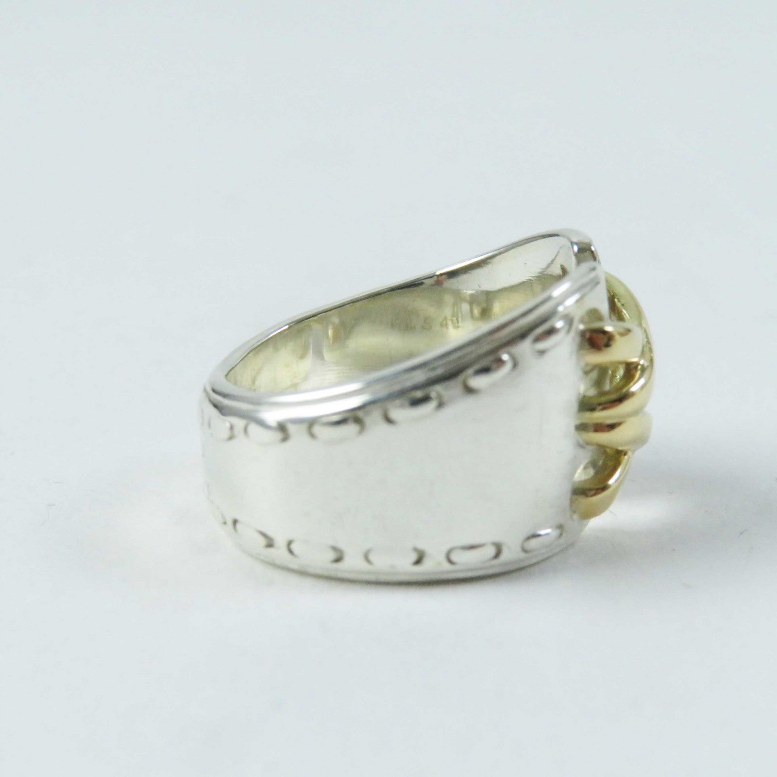 HERMES AG925 Silver Gold Mexico Ring