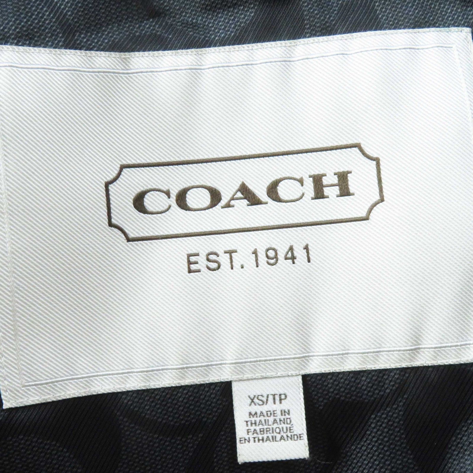 COACH Hooded Double Zip Down Coat Black XS