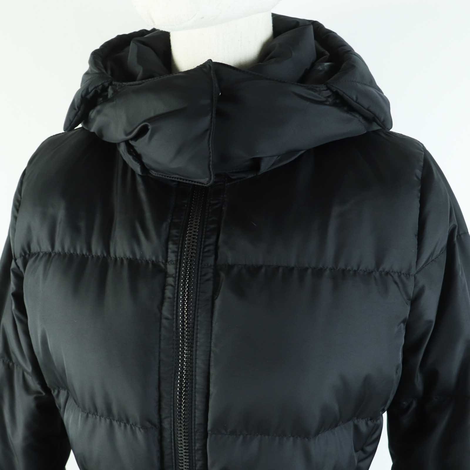 COACH Hooded Double Zip Down Coat Black XS