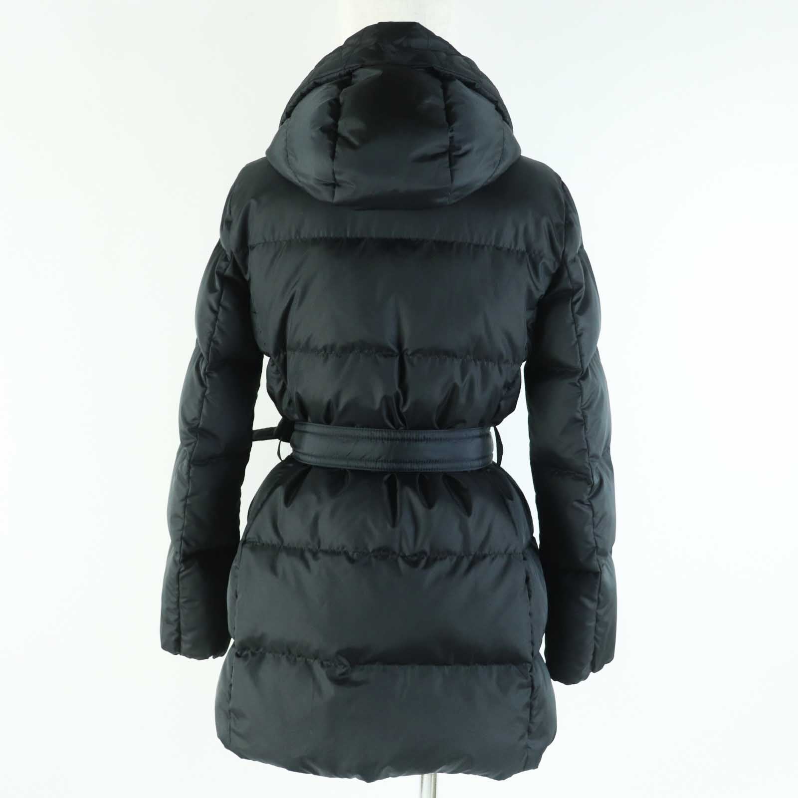 COACH Hooded Double Zip Down Coat Black XS