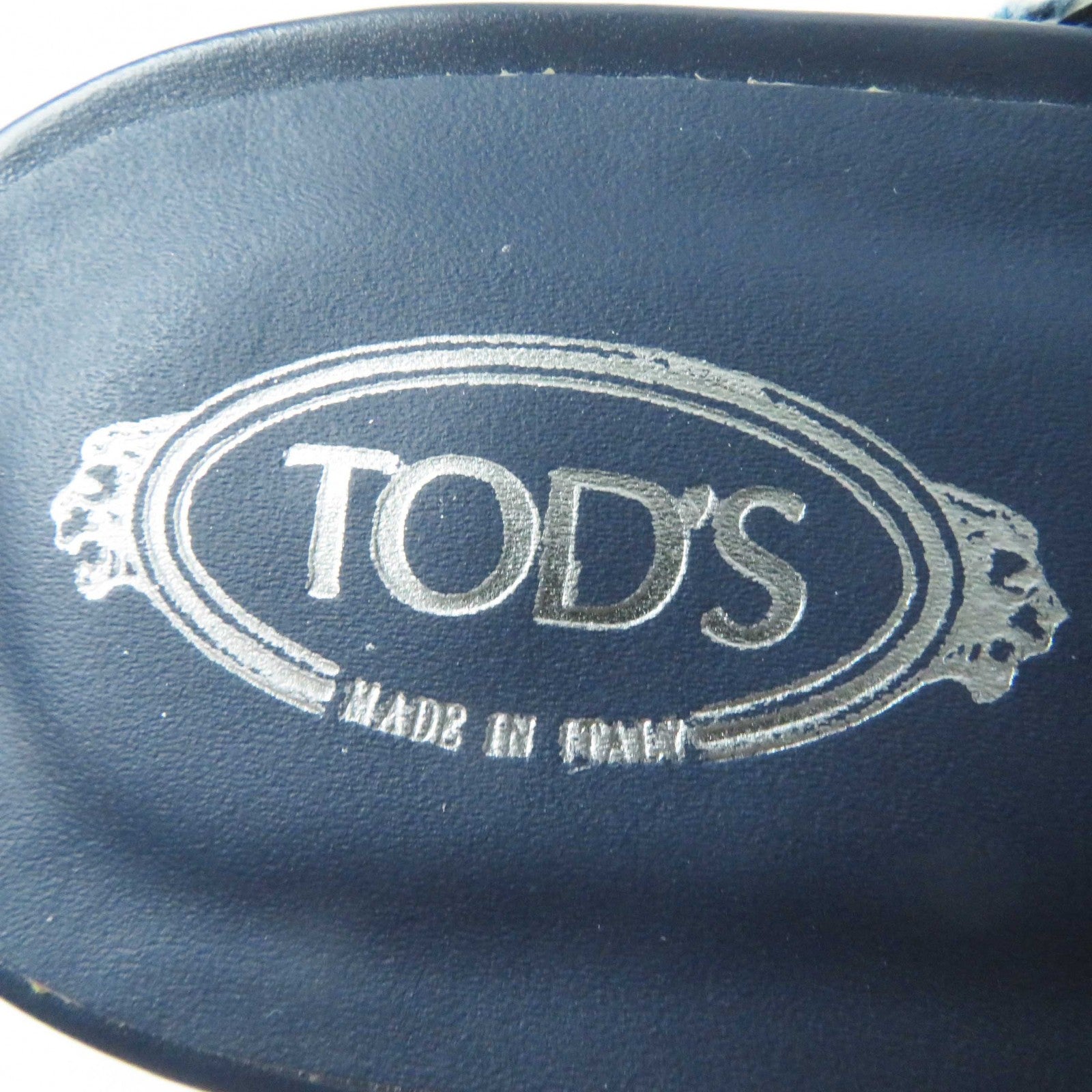 Tod's Double T Denim Leather Slip-Ons 38.5