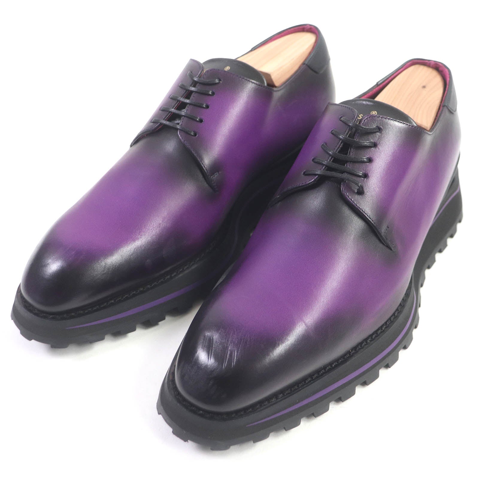 Louis Vuitton Leather Derby Shoes Purple 5.5