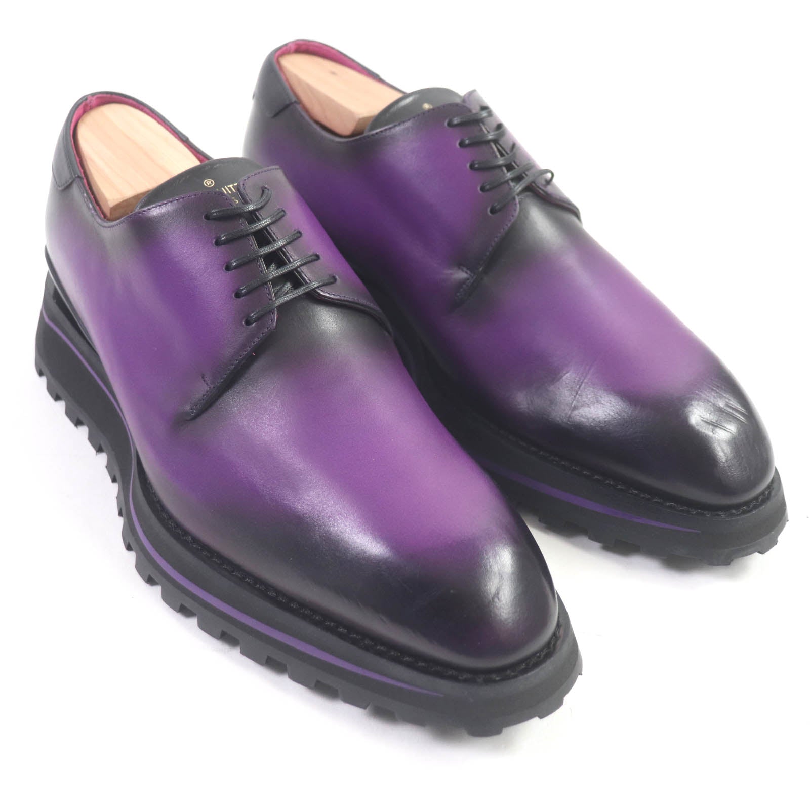 Louis Vuitton Leather Derby Shoes Purple 5.5