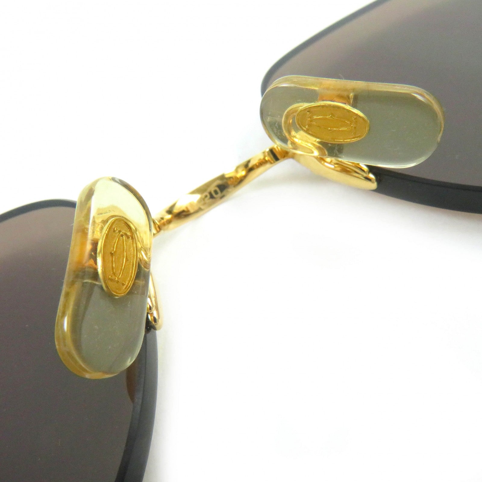 Cartier Rimless Sunglasses Brown Gold Mens