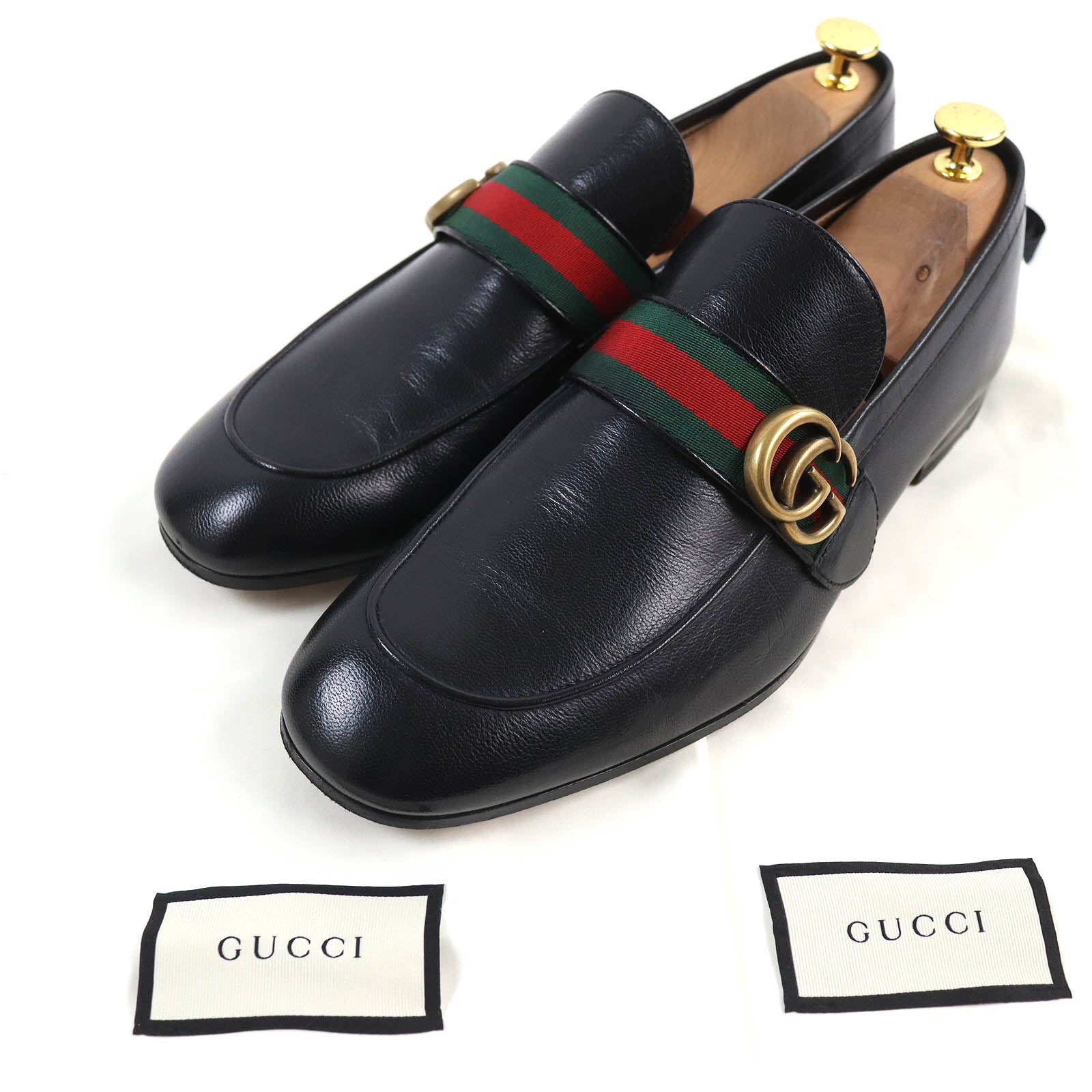 Gucci GG Marmont Webline Leather Loafers