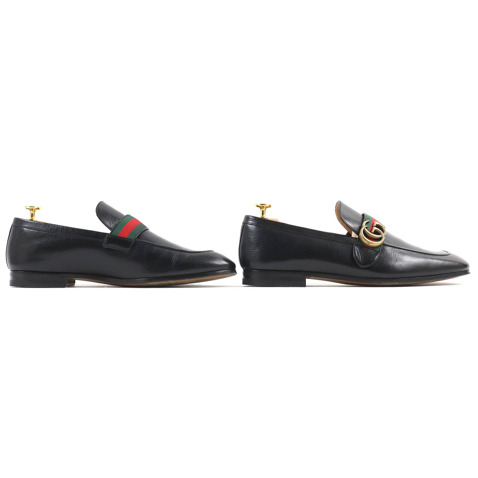 Gucci GG Marmont Webline Leather Loafers