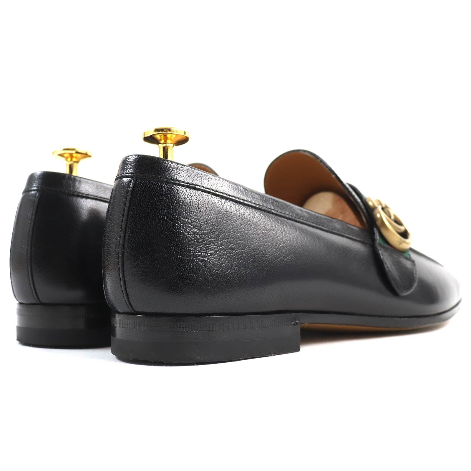 Gucci GG Marmont Webline Leather Loafers