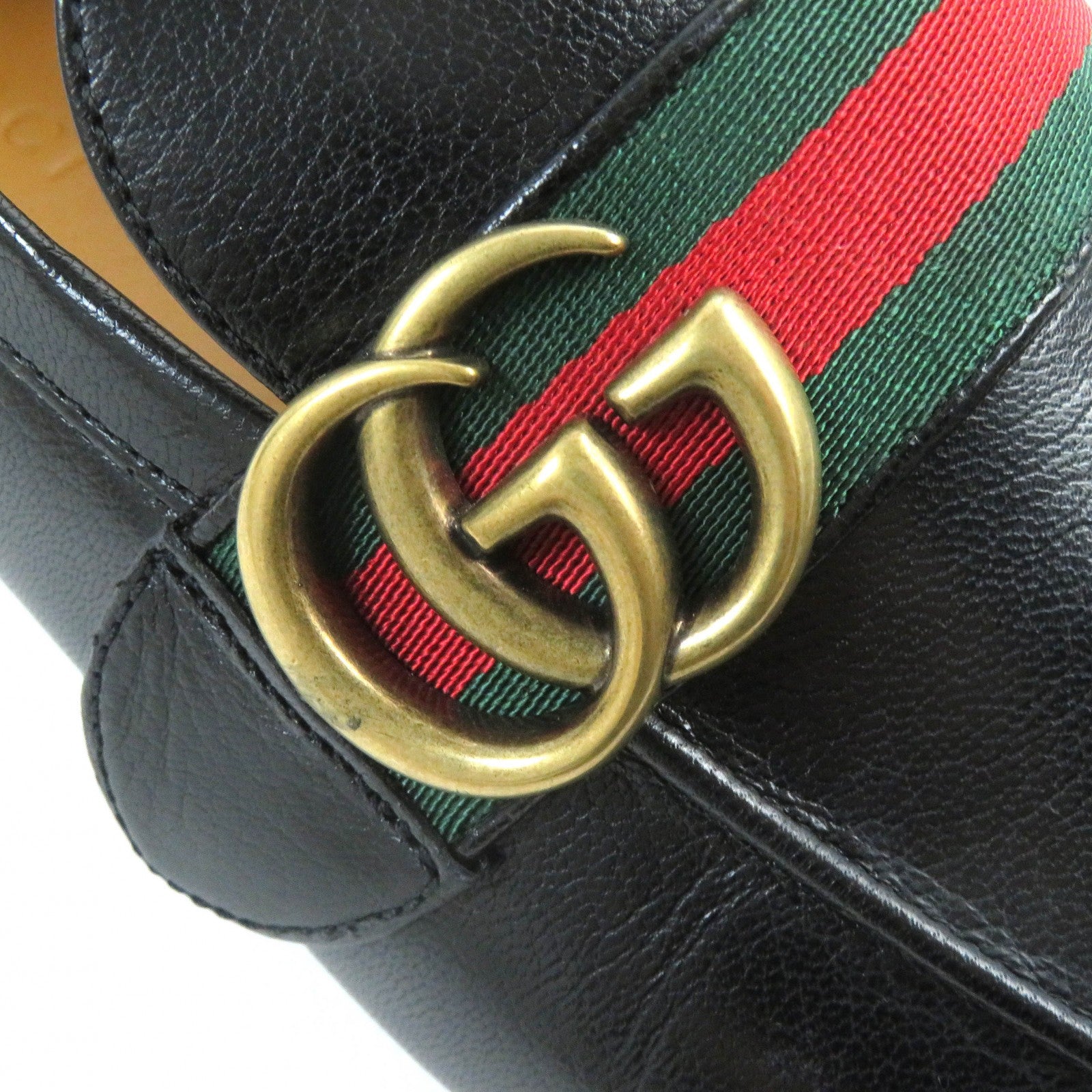 Gucci GG Marmont Webline Leather Loafers