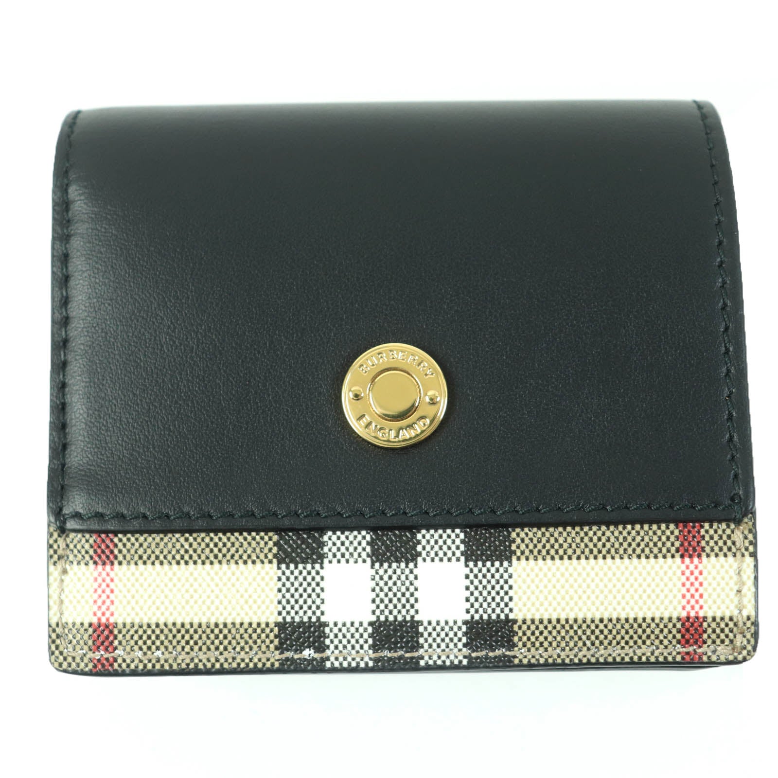 Burberry Nova Check Leather Compact Wallet