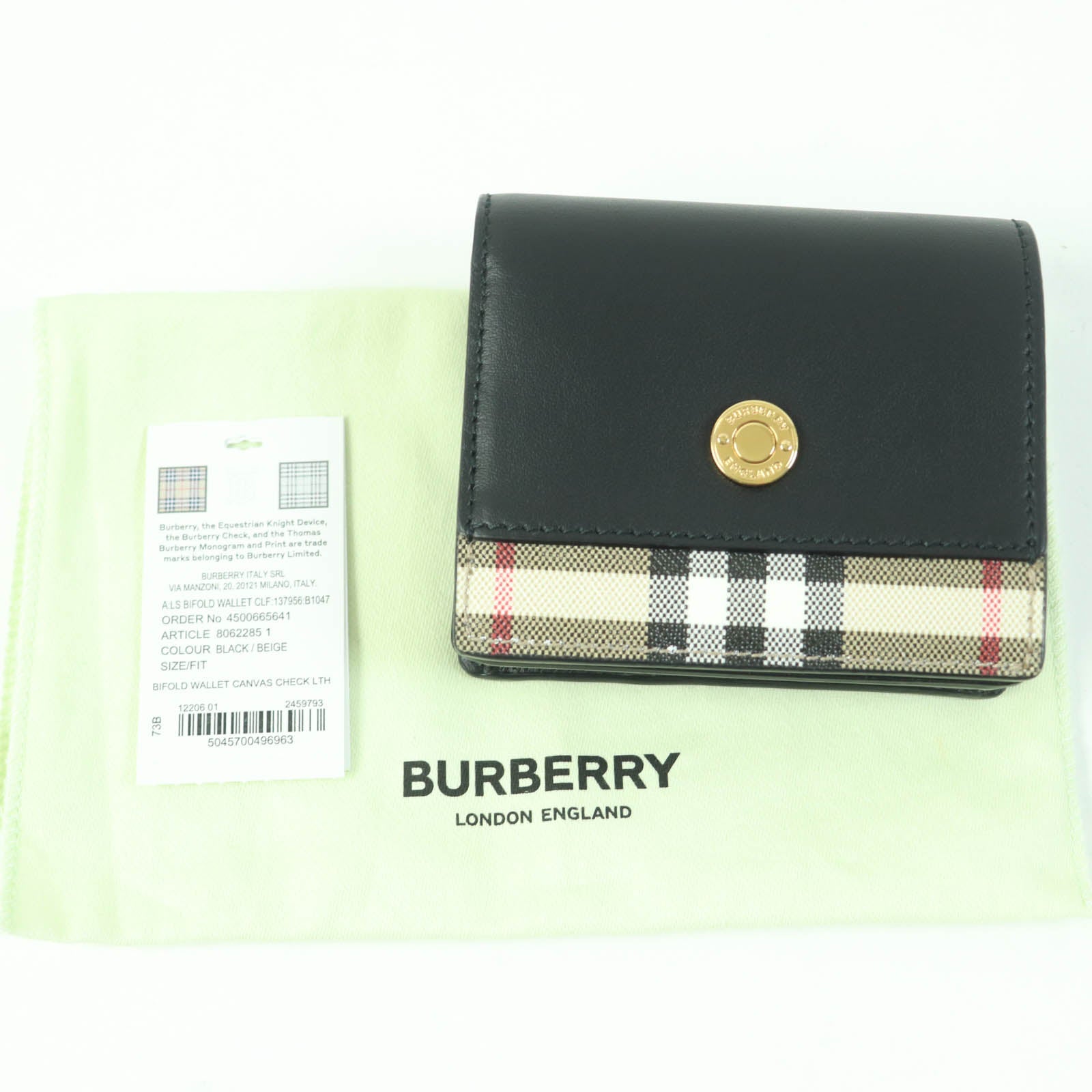 Burberry Nova Check Leather Compact Wallet