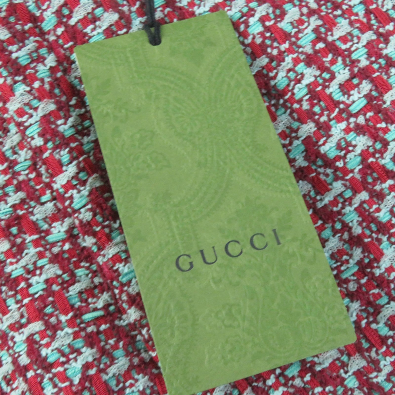 GUCCI Cotton Nylon Tweed Shorts Red Green