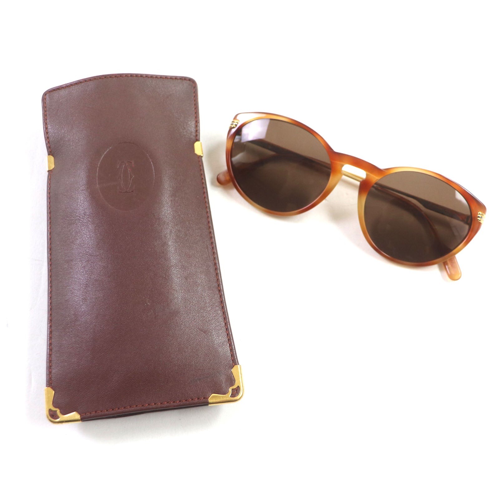 Cartier Trinity Marble Sunglasses Brown Gold