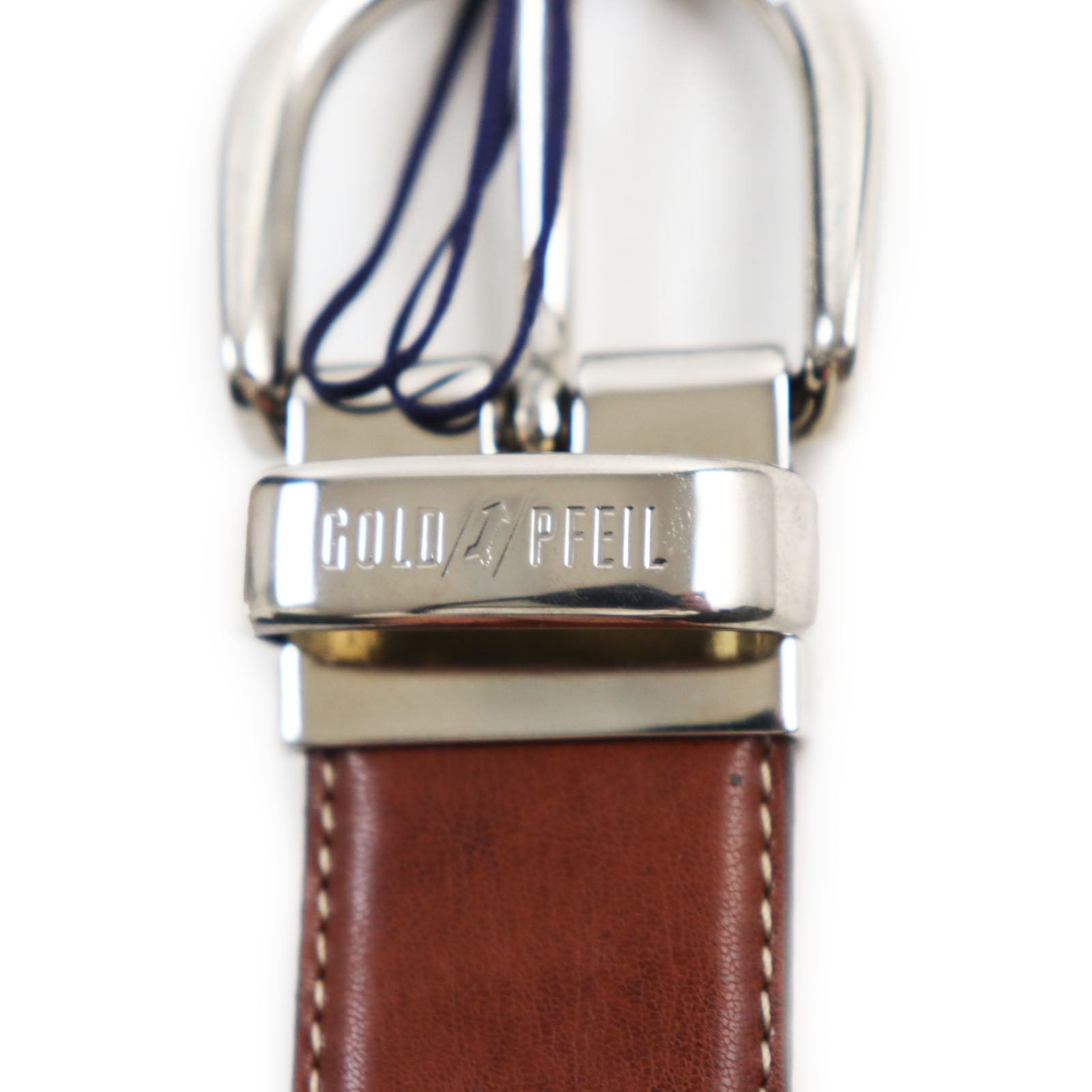 GOLD PFEIL Leather Belt Brown Made in Italy