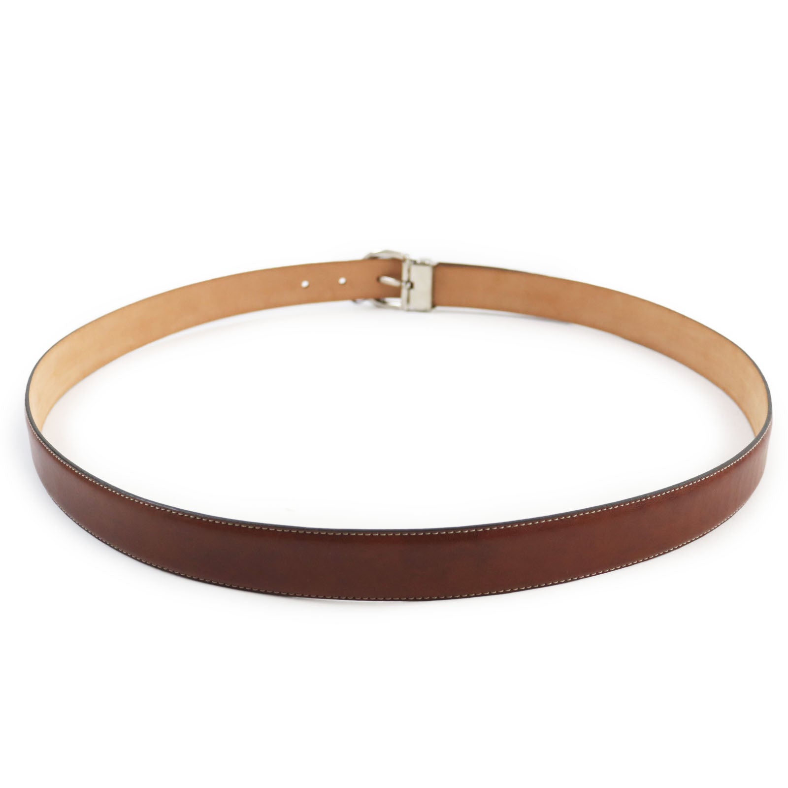 GOLD PFEIL Leather Belt Brown Made in Italy