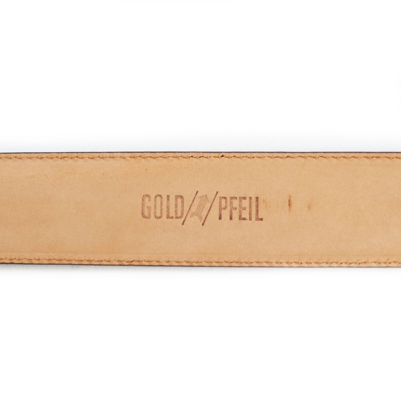 GOLD PFEIL Leather Belt Brown Made in Italy