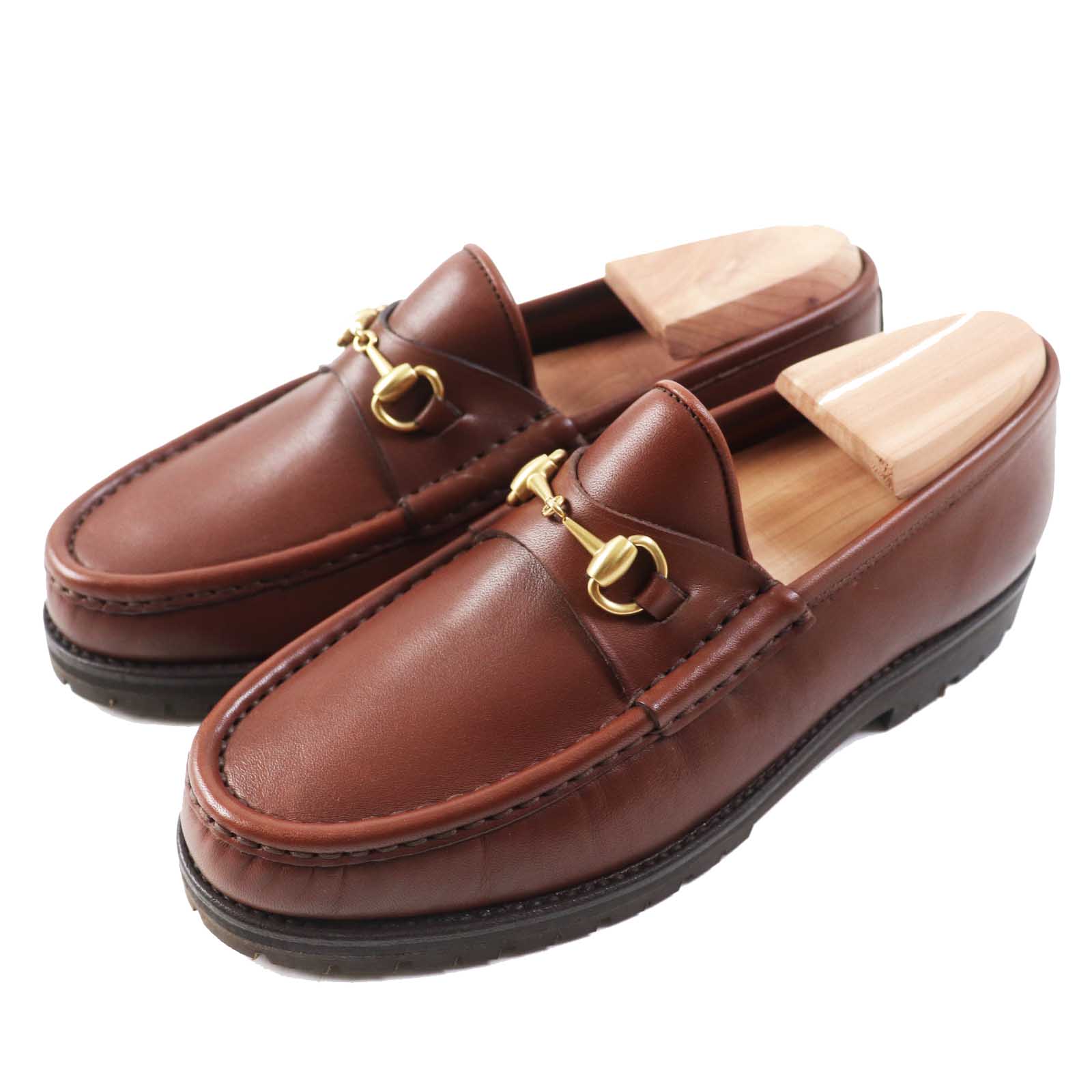 Gucci Horsebit Leather Loafers Brown 35.5