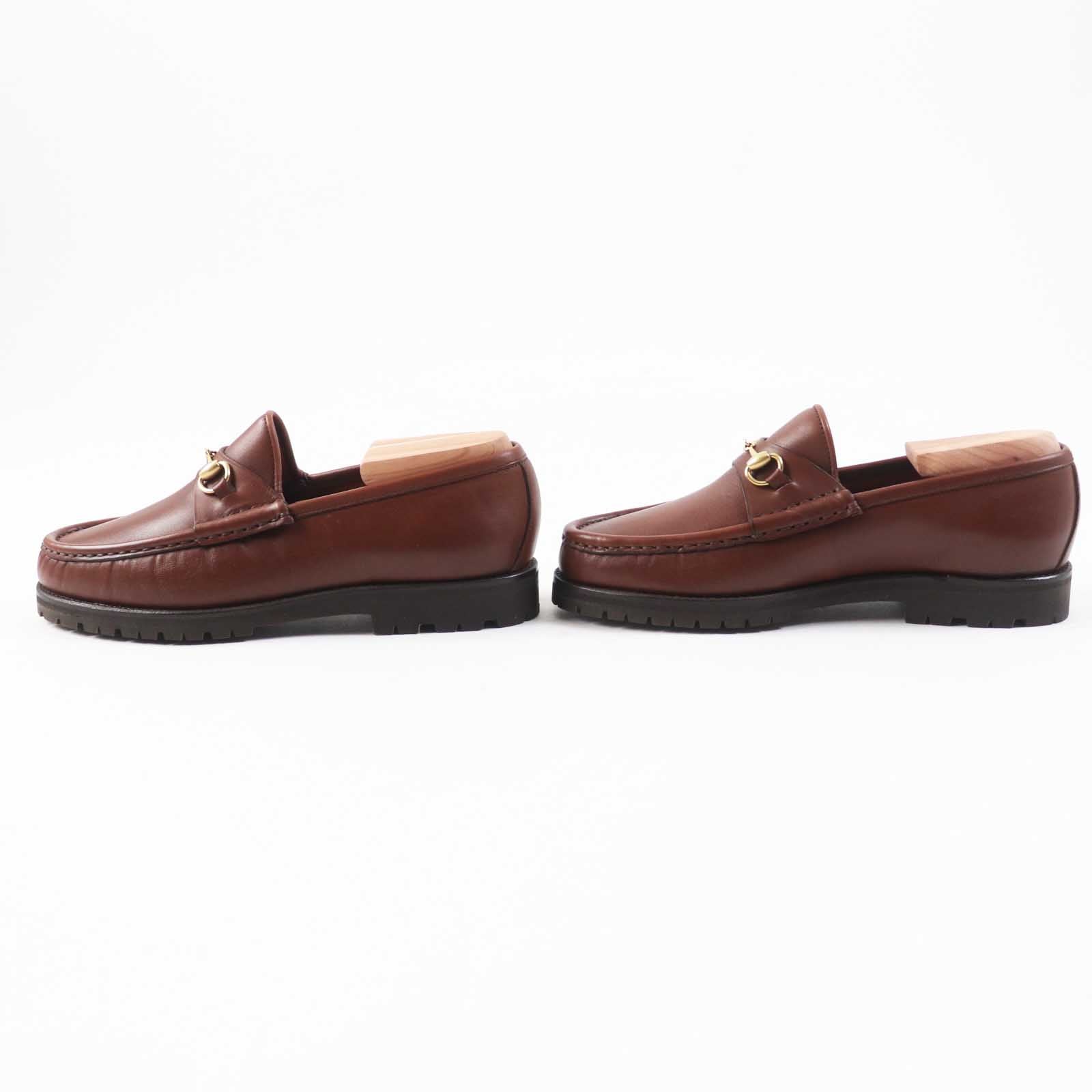 Gucci Horsebit Leather Loafers Brown 35.5