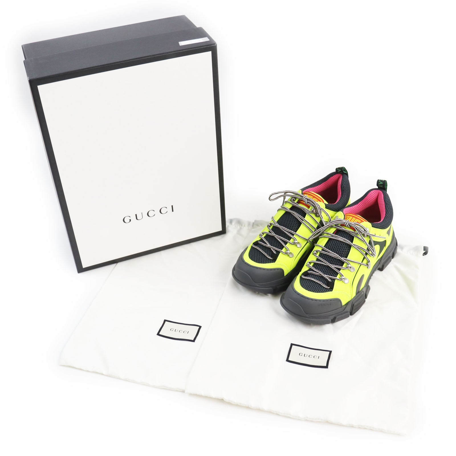 GUCCI FLASHTREK SNEAKER 8.5 Yellow Gray