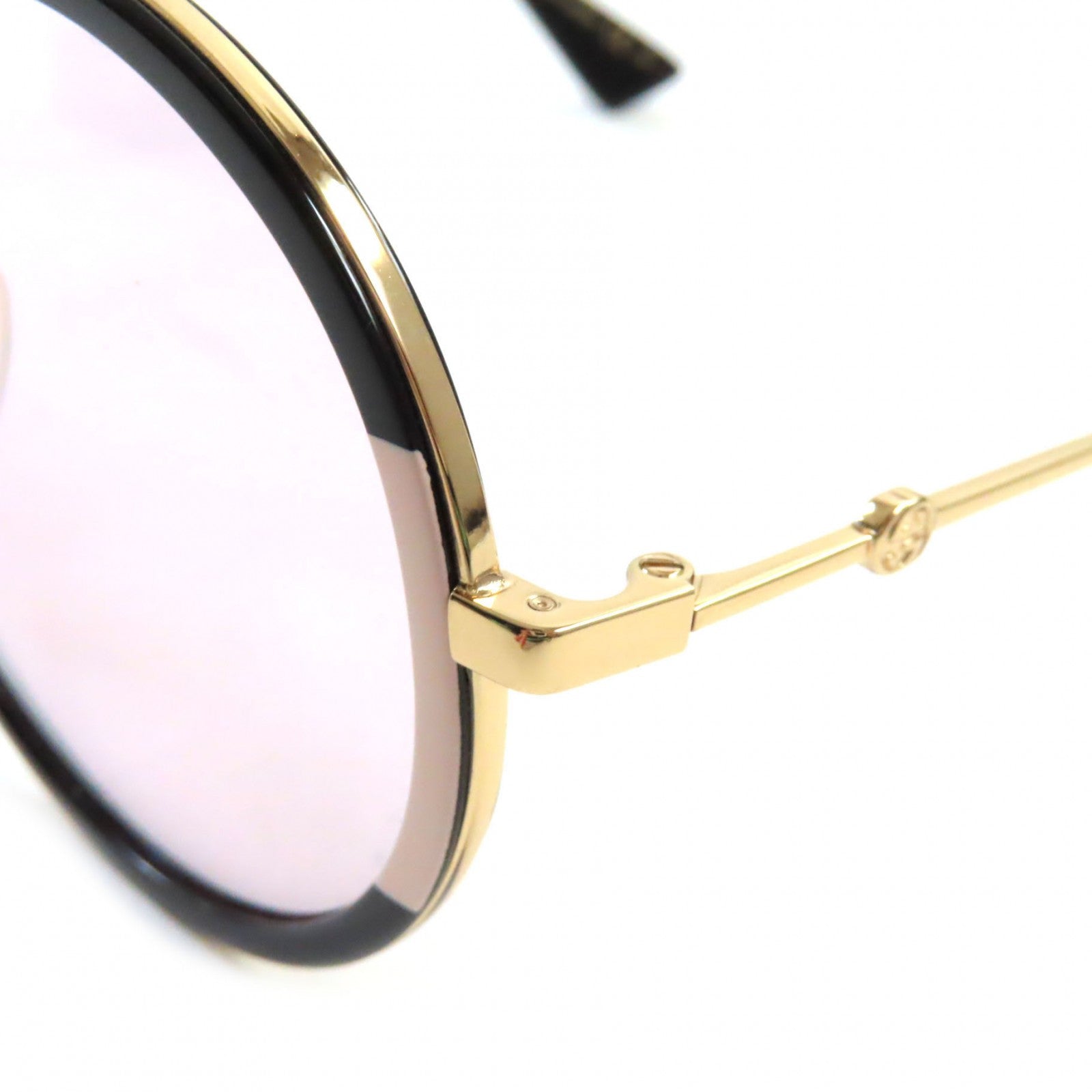 Gucci GG0061S Round Sunglasses Black Gold