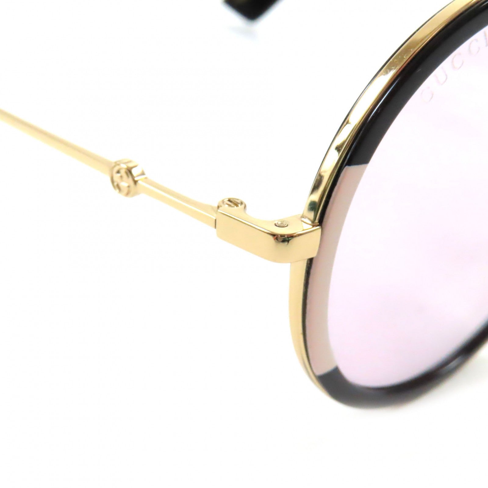 Gucci GG0061S Round Sunglasses Black Gold