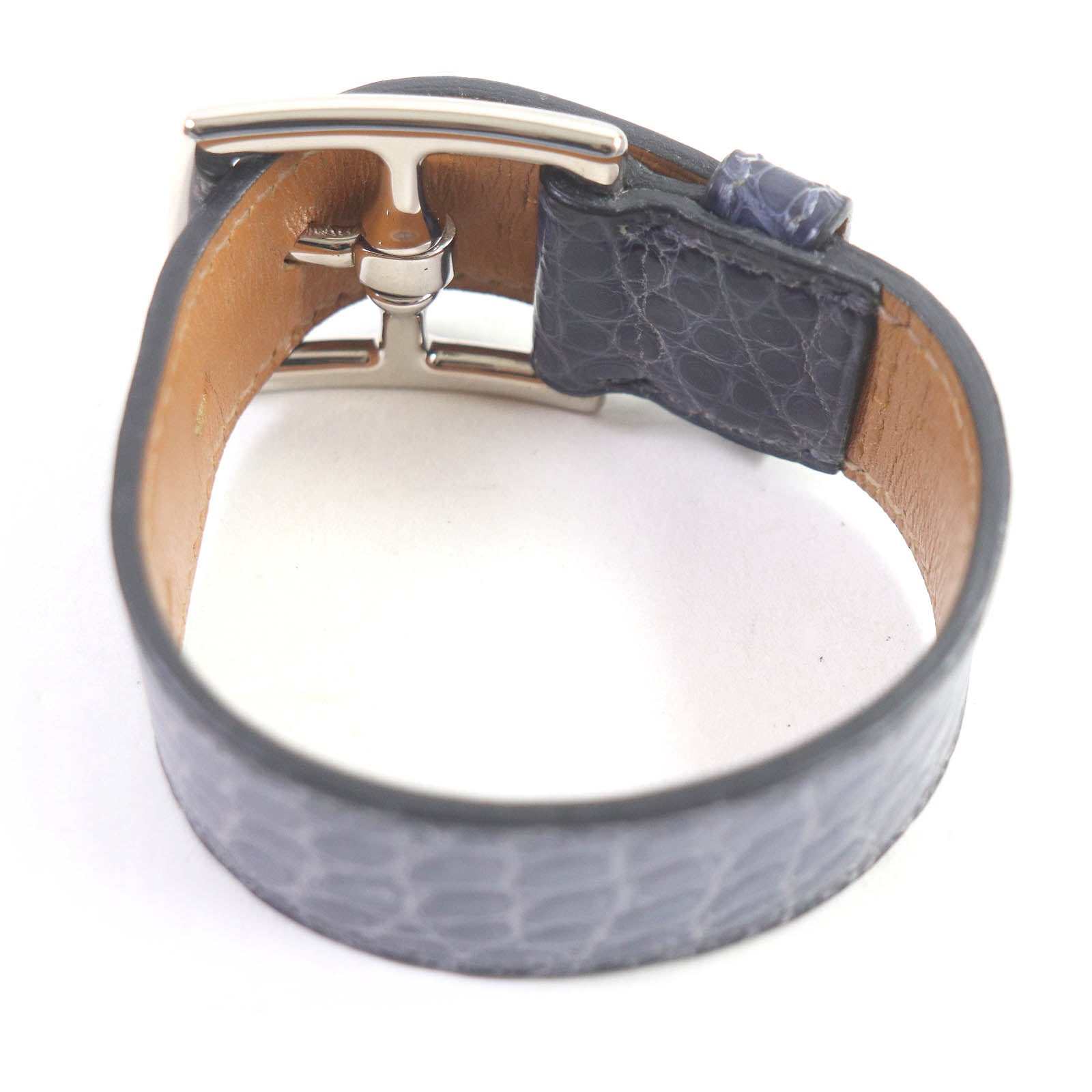 Hermes Alligator Leather Bracelet Blue 2007