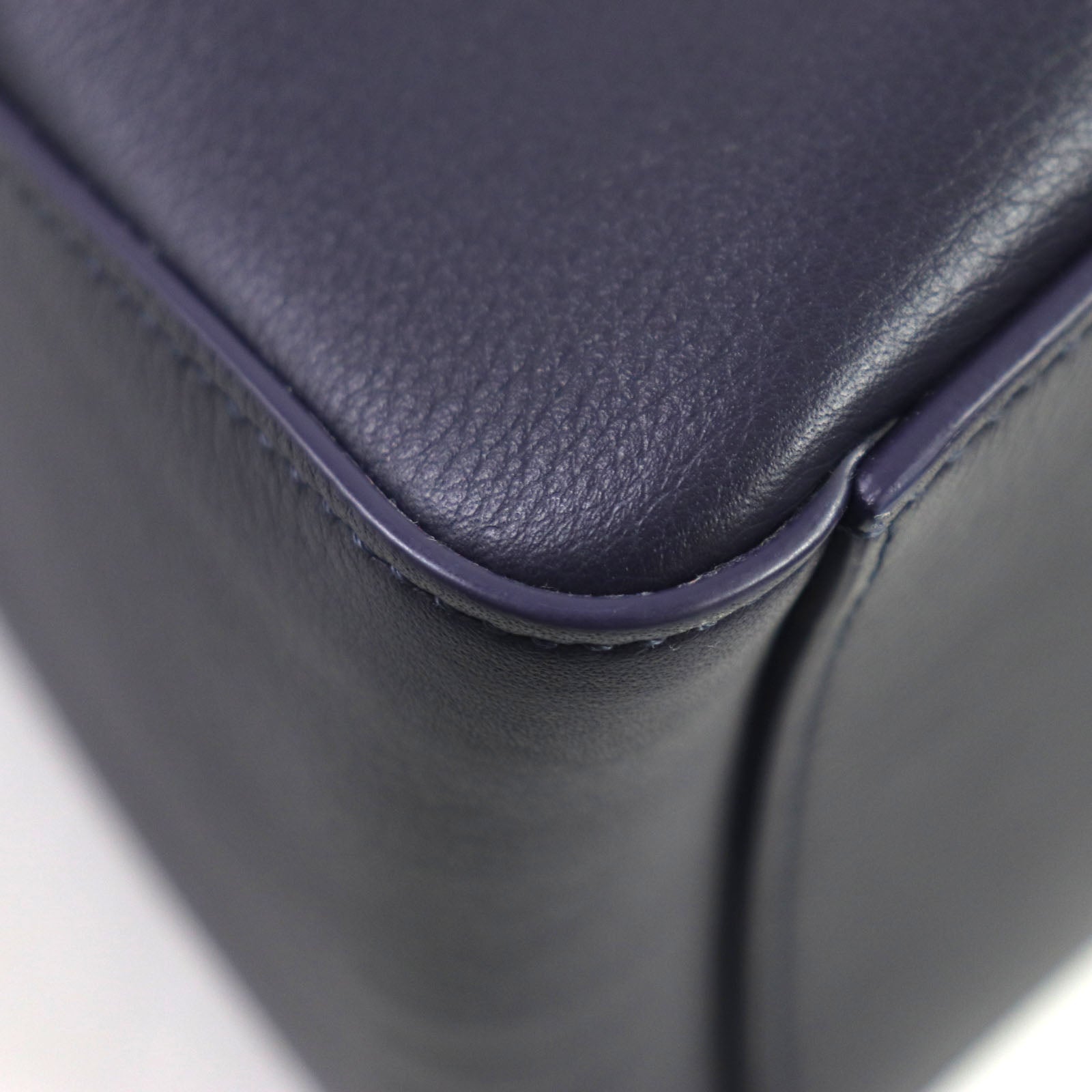 Ferragamo Leather Logo Clutch Bag Navy