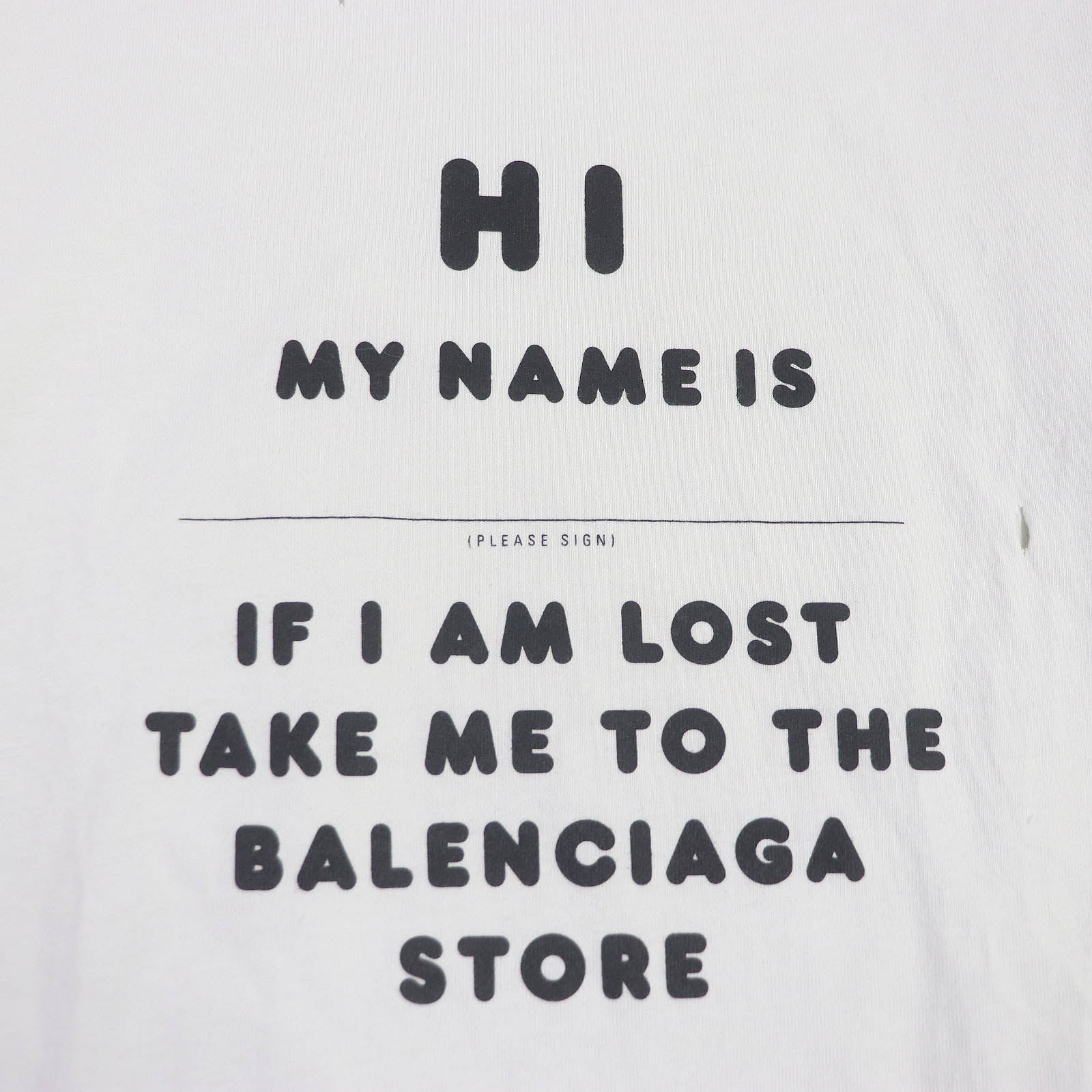 Balenciaga Cotton Destroyed T-shirt Ivory S