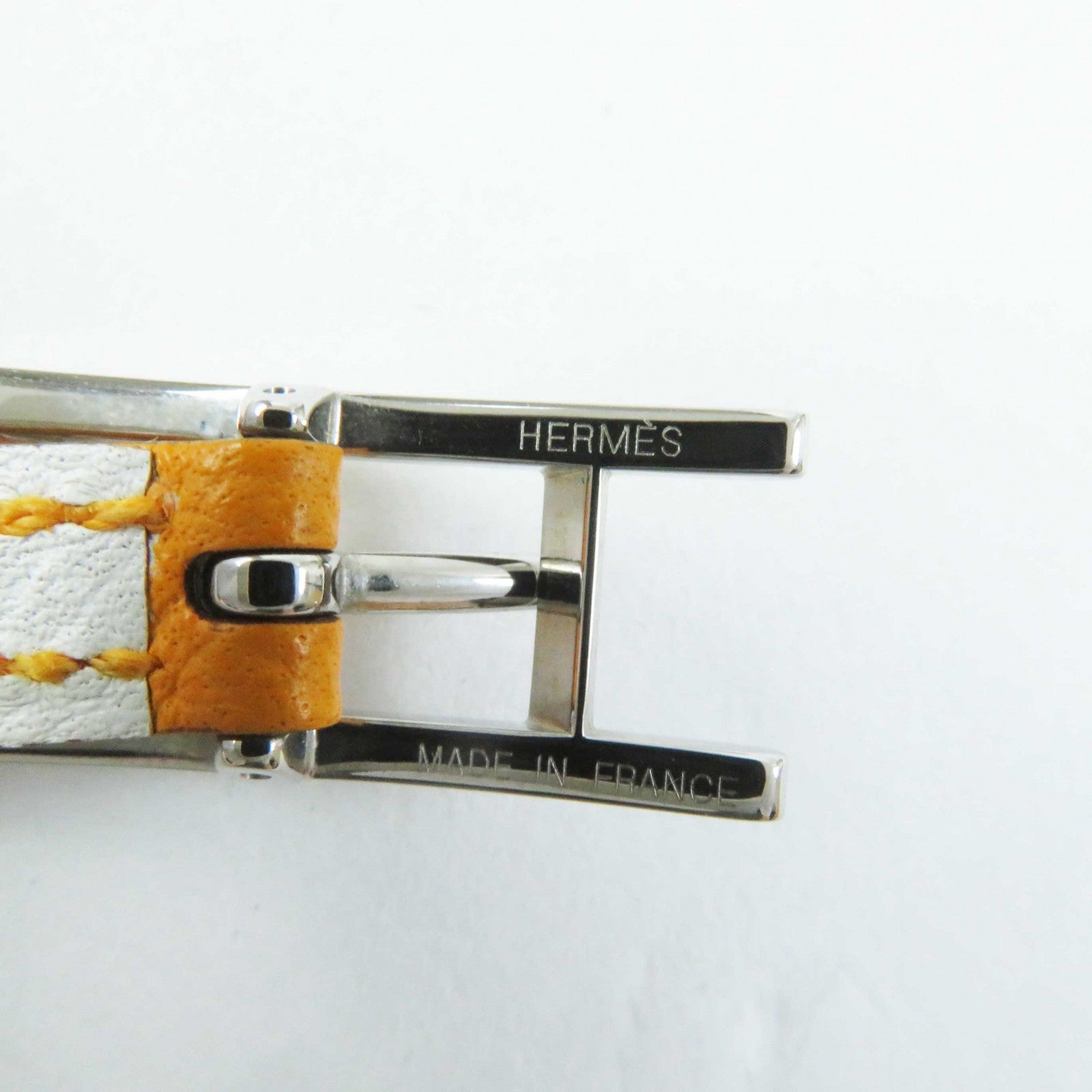 Hermes Leather Bracelet Yellow/White S