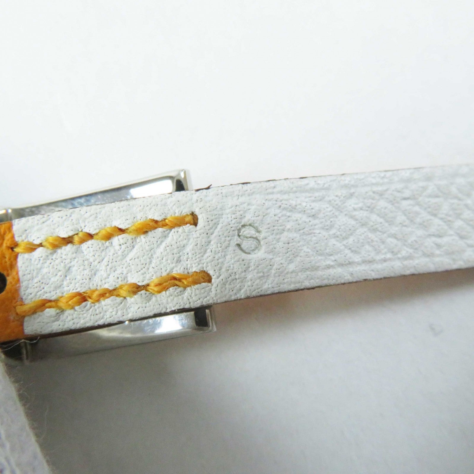 Hermes Leather Bracelet Yellow/White S