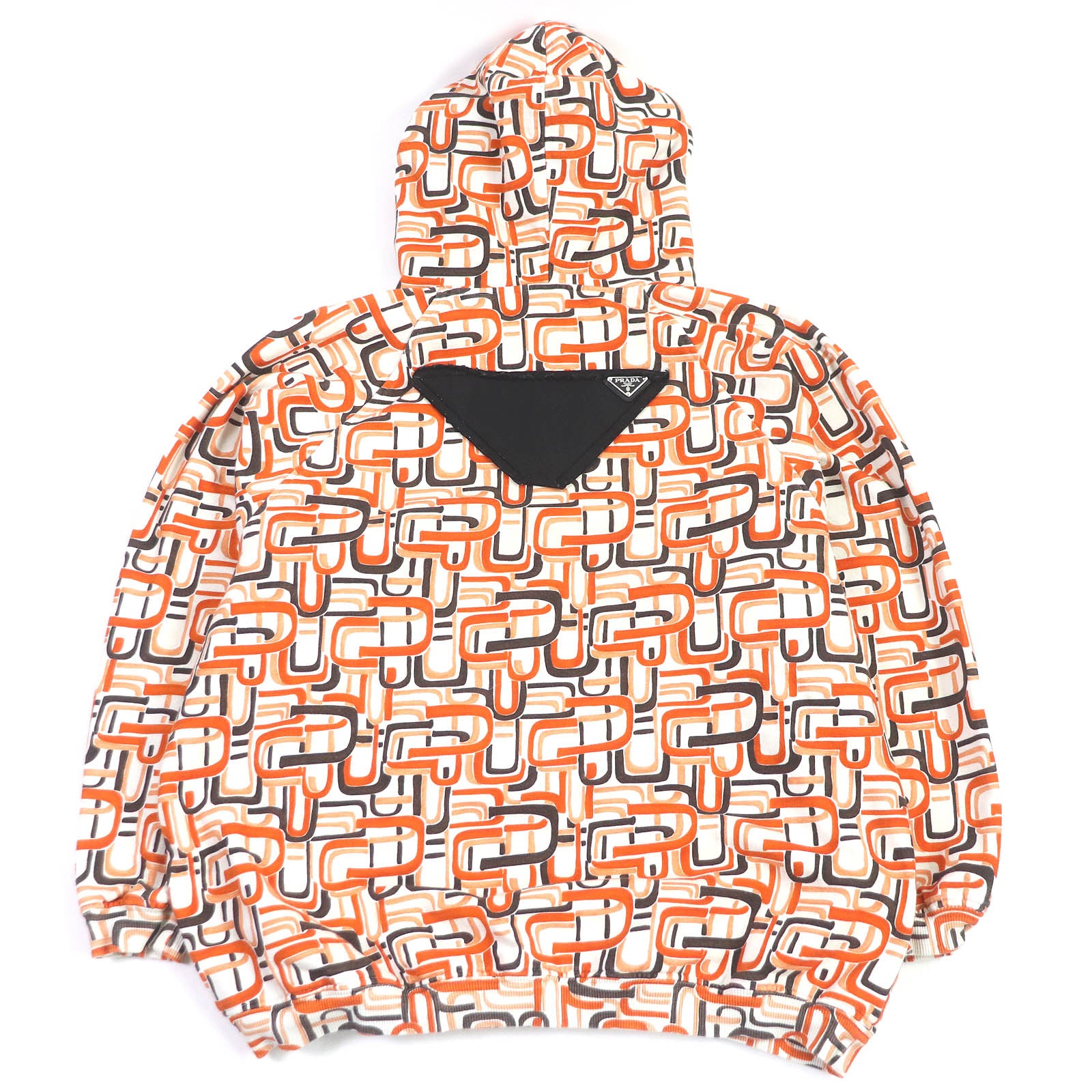 Prada Cotton Triangle Logo Pullover Hoodie M